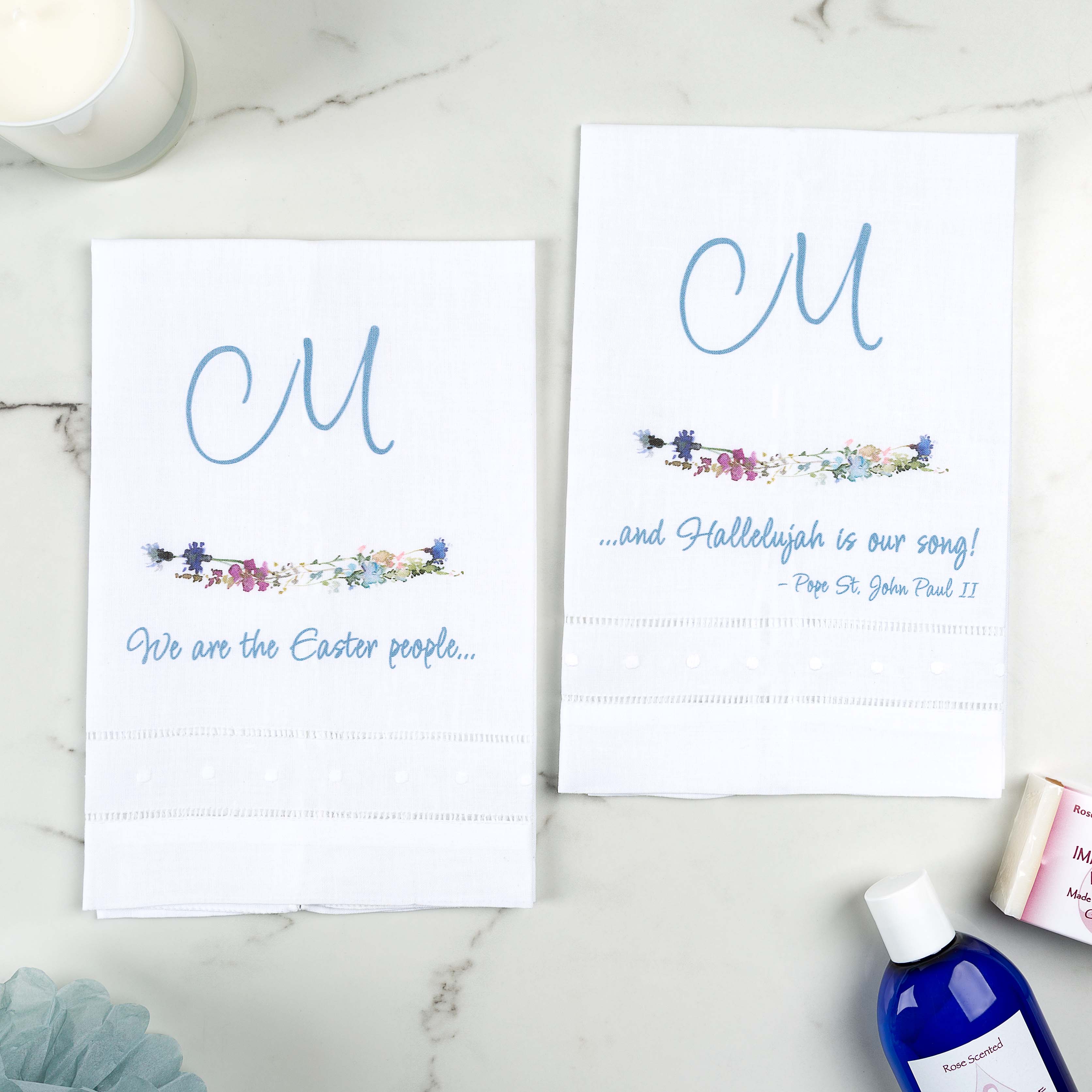 Personalized Easter People Linen Guest Towels - Image 2
