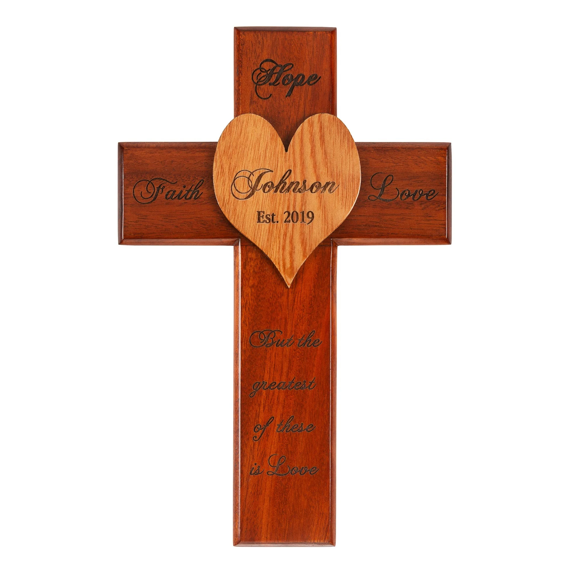 Personalized Faith Hope and Love Marriage Cross - 10 inch - Image 2