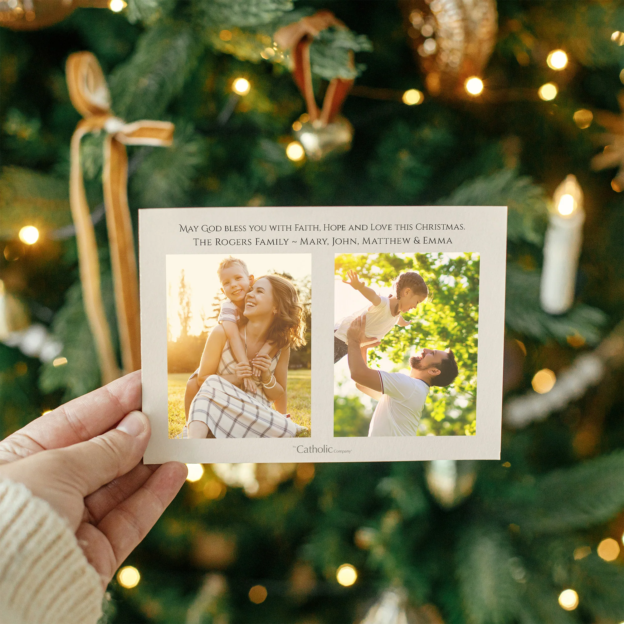 Personalized Faith Hope & Love Photo Christmas Cards - Image 3