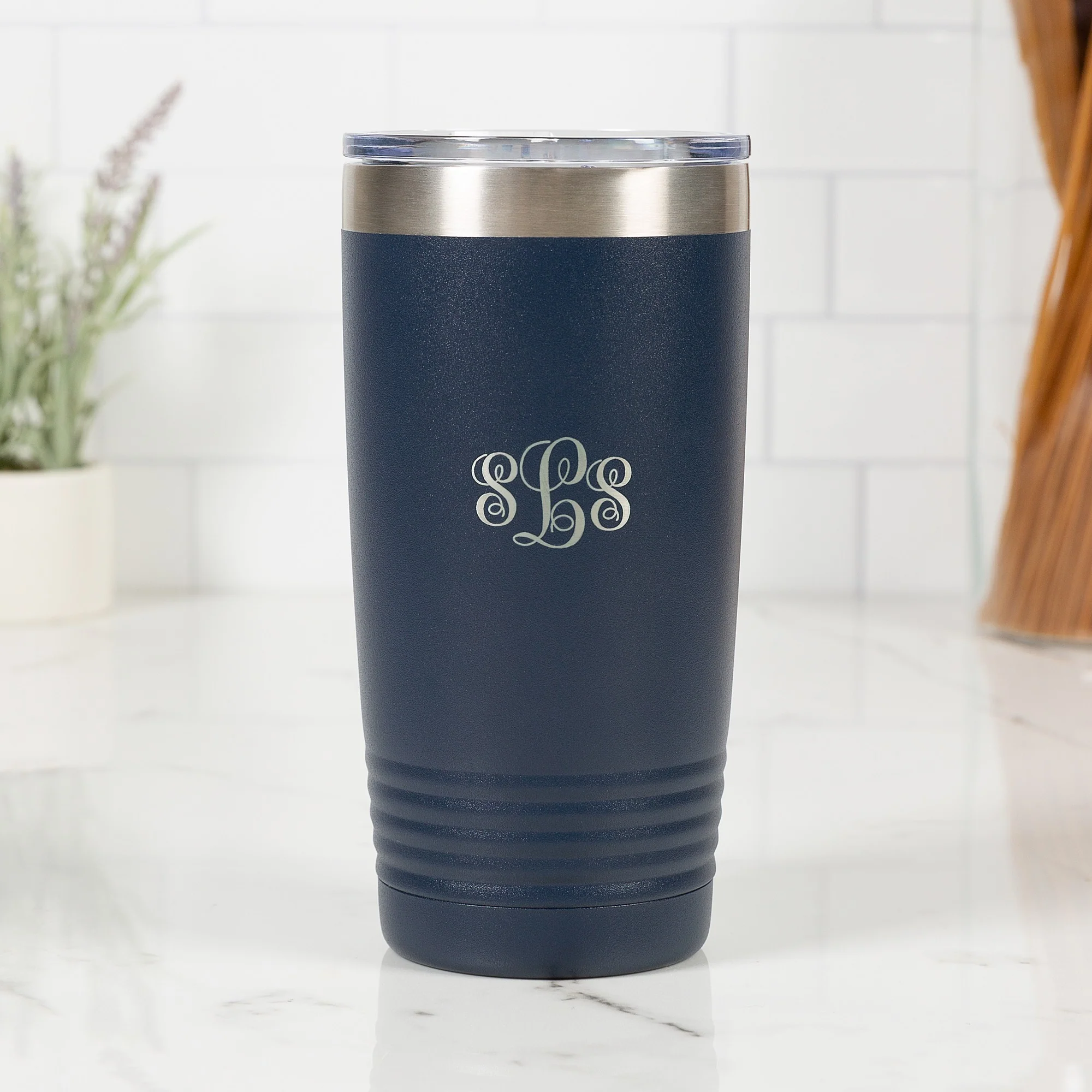 Personalized Fiat Dark Blue 20oz Tumbler - Image 2