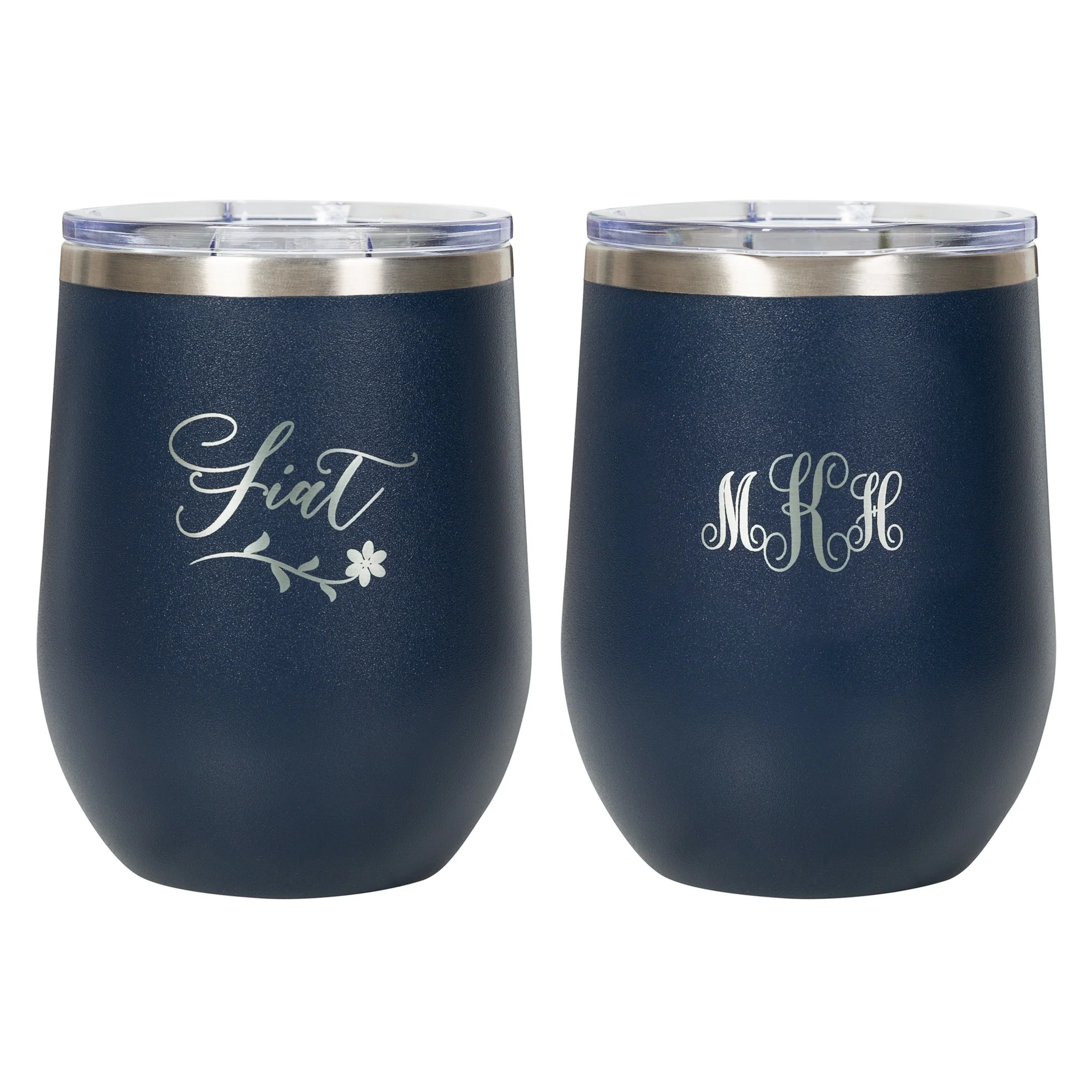 Personalized Fiat Dark Blue Wine Tumbler - Image 3