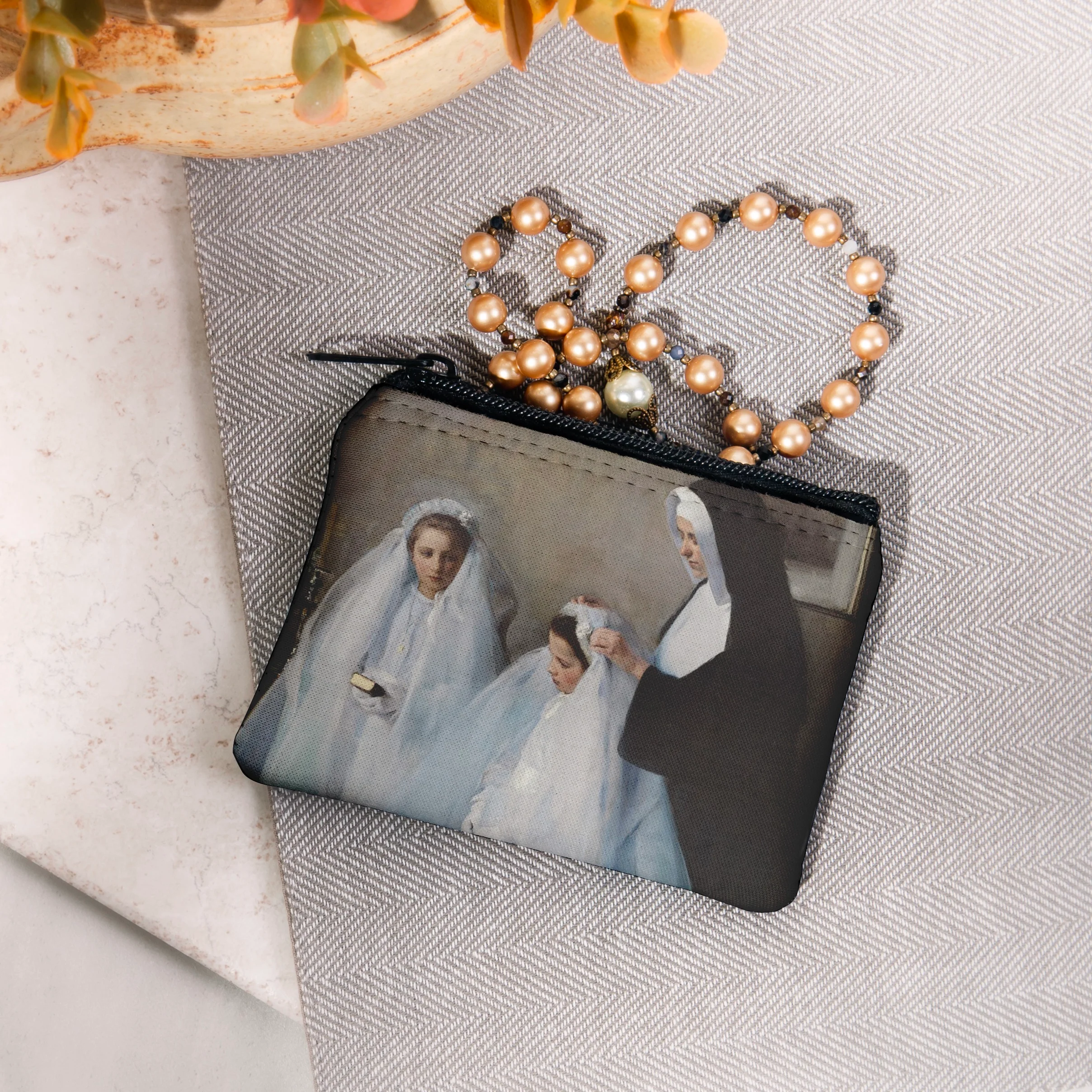 Personalized First Communion Classic Art Rosary Pouch - Image 2