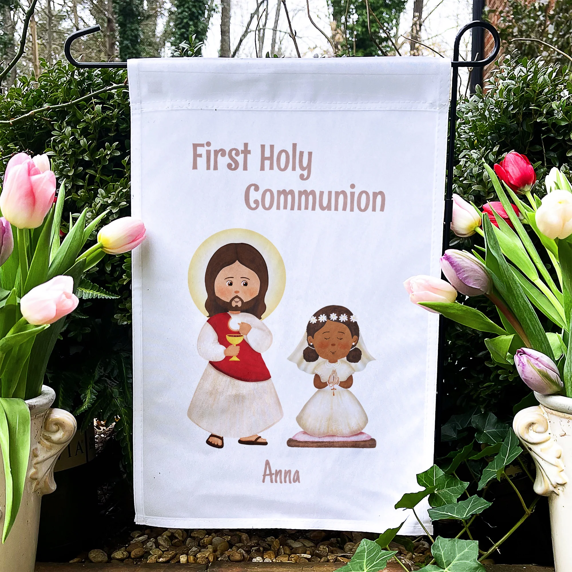 Personalized First Communion Flag for Girls