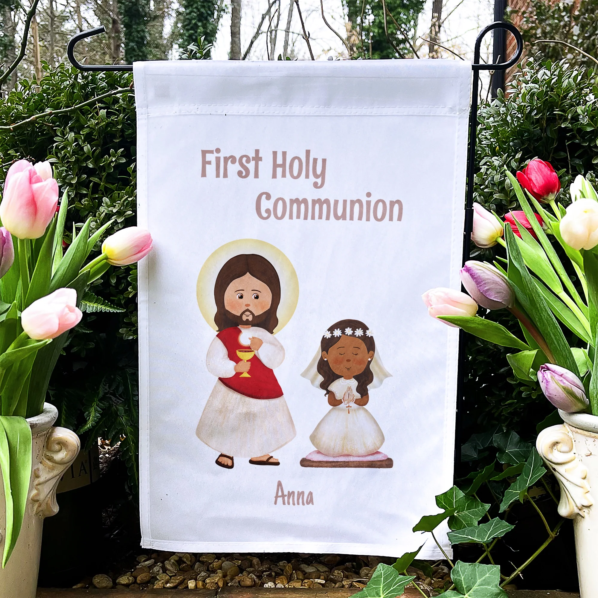 Personalized First Communion Flag for Girls - Image 2
