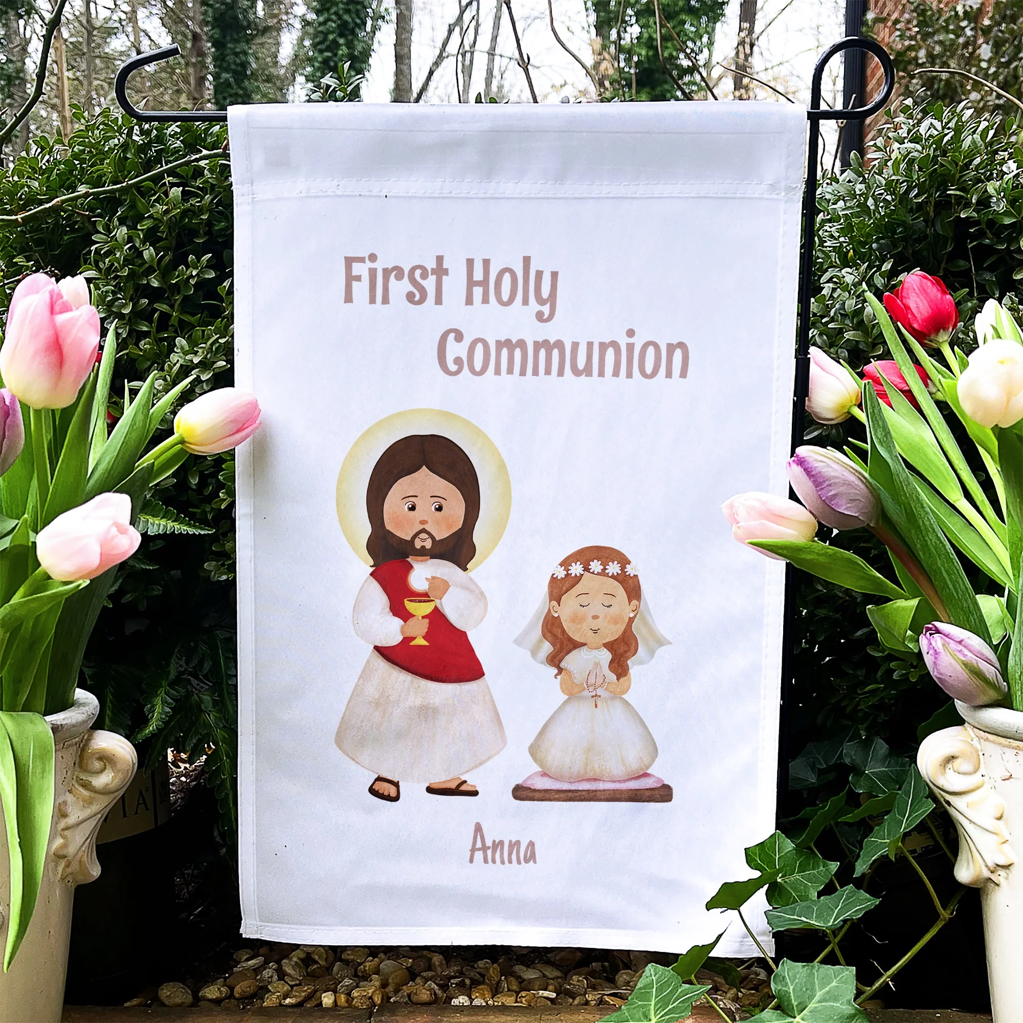 Personalized First Communion Flag for Girls - Image 5