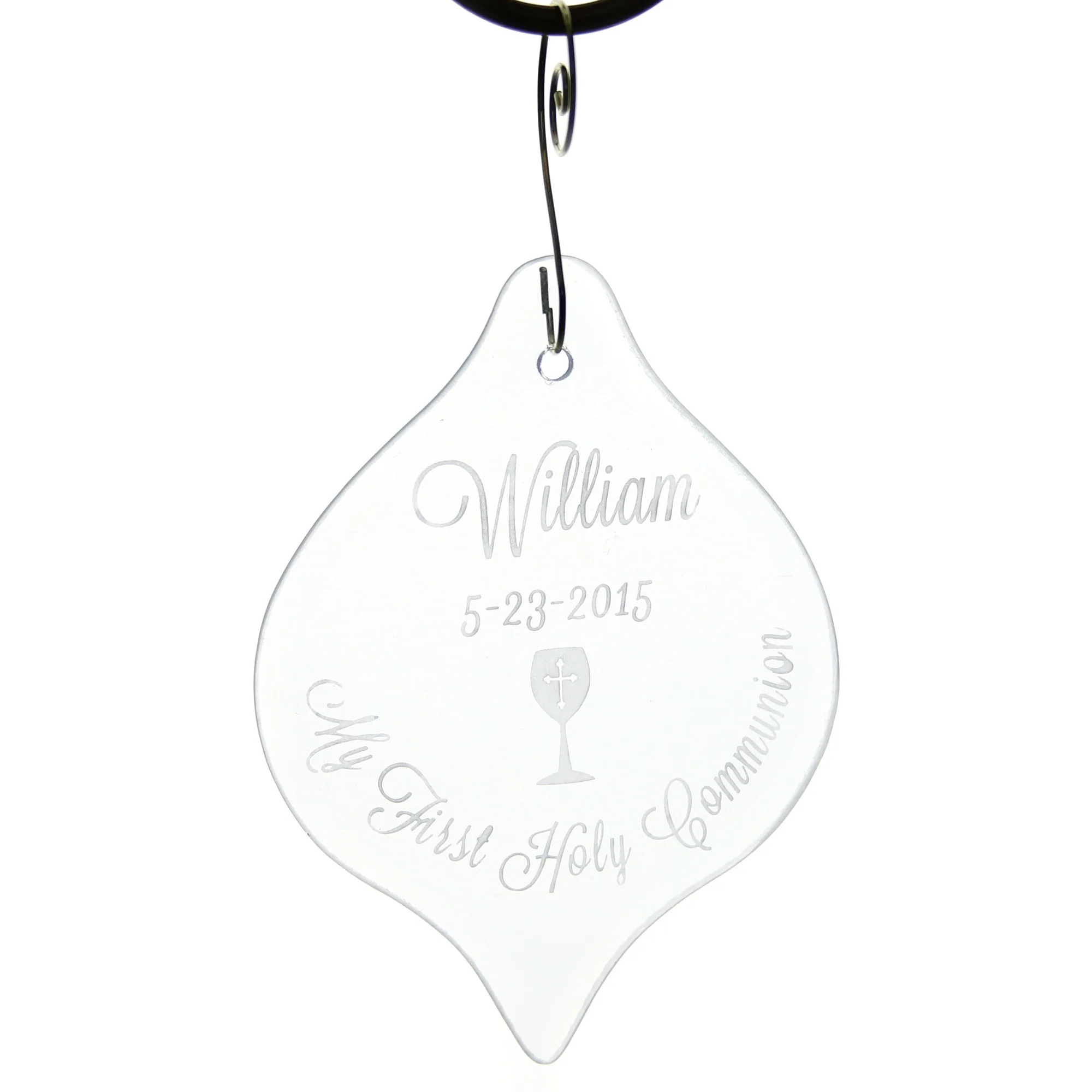 Personalized First Communion Glass Ornament - Image 2