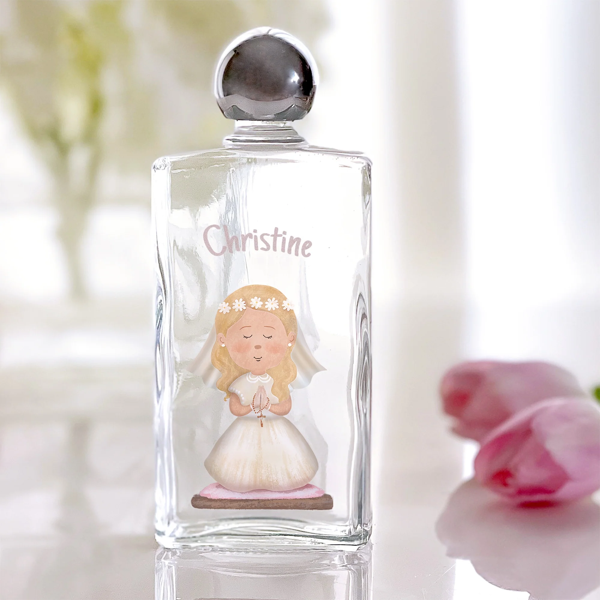 Personalized First Communion Holy Water Bottle For Girls - Image 10