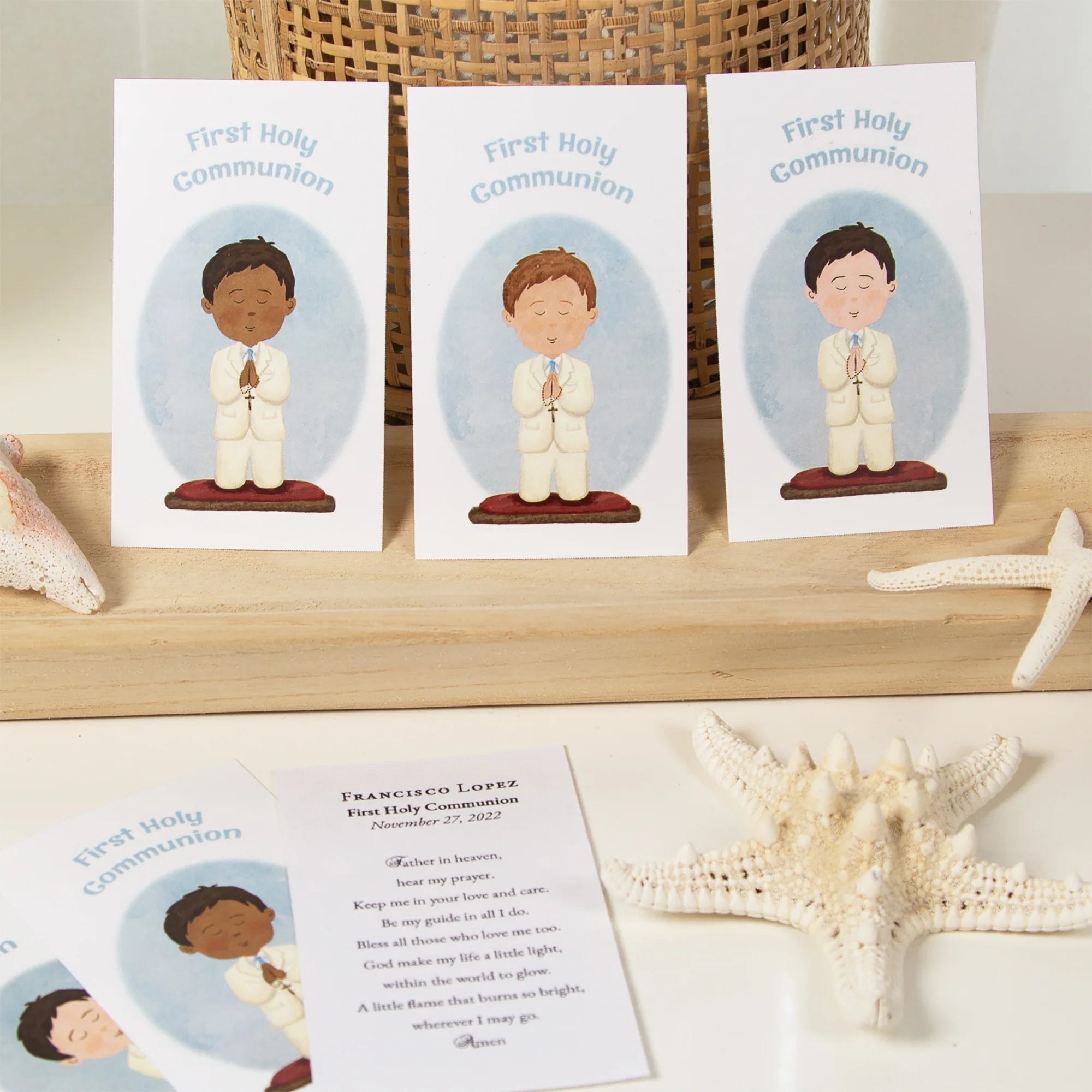 Laminated Personalized First Communion Prayer Card For Boys - Image 6