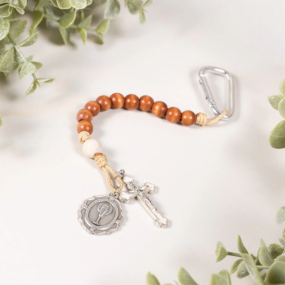 Personalized First Communion Water Bottle & Rosary Gift Set with Stickers - Image 4