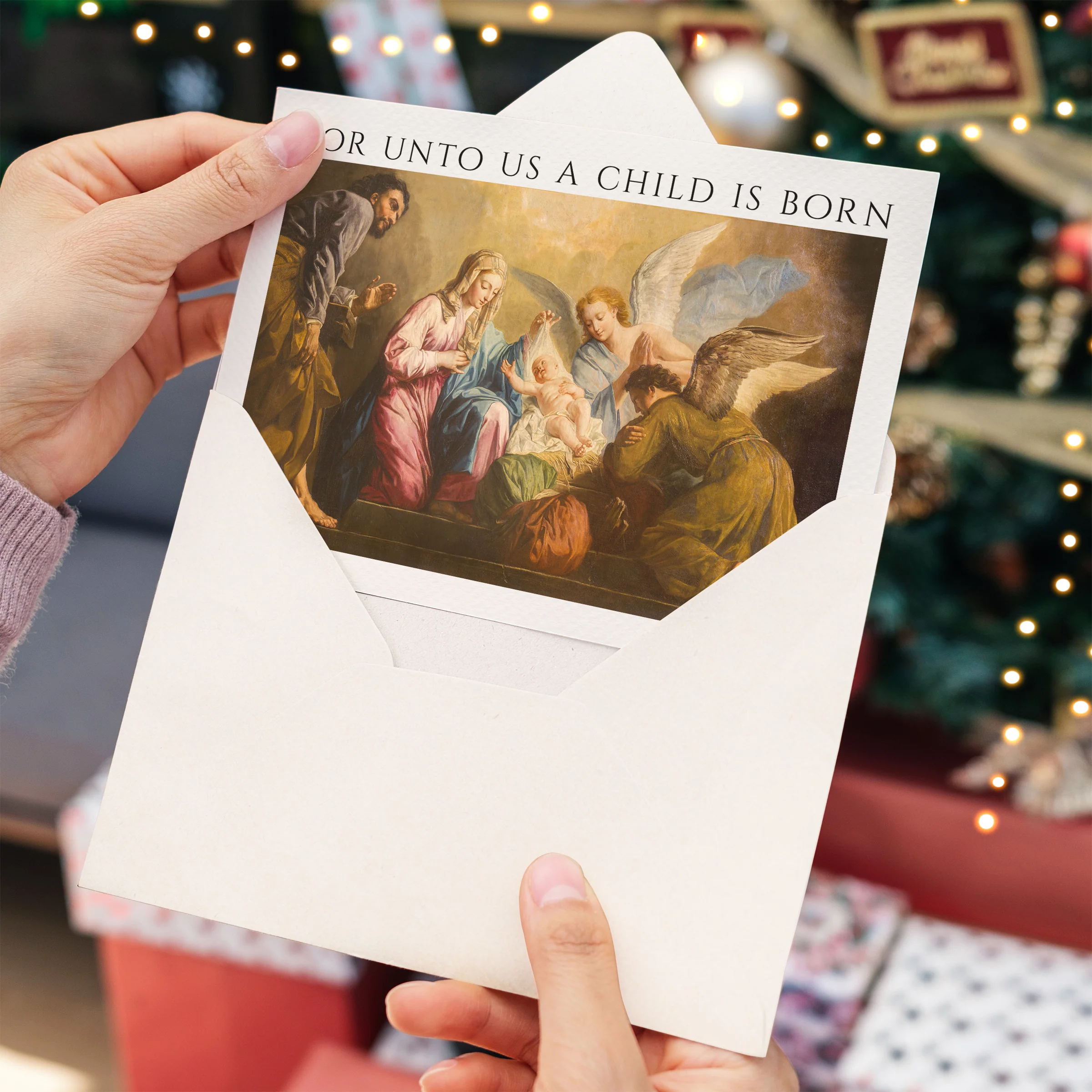 Personalized For Unto Us A Child is Born Photo Christmas Cards - Image 5