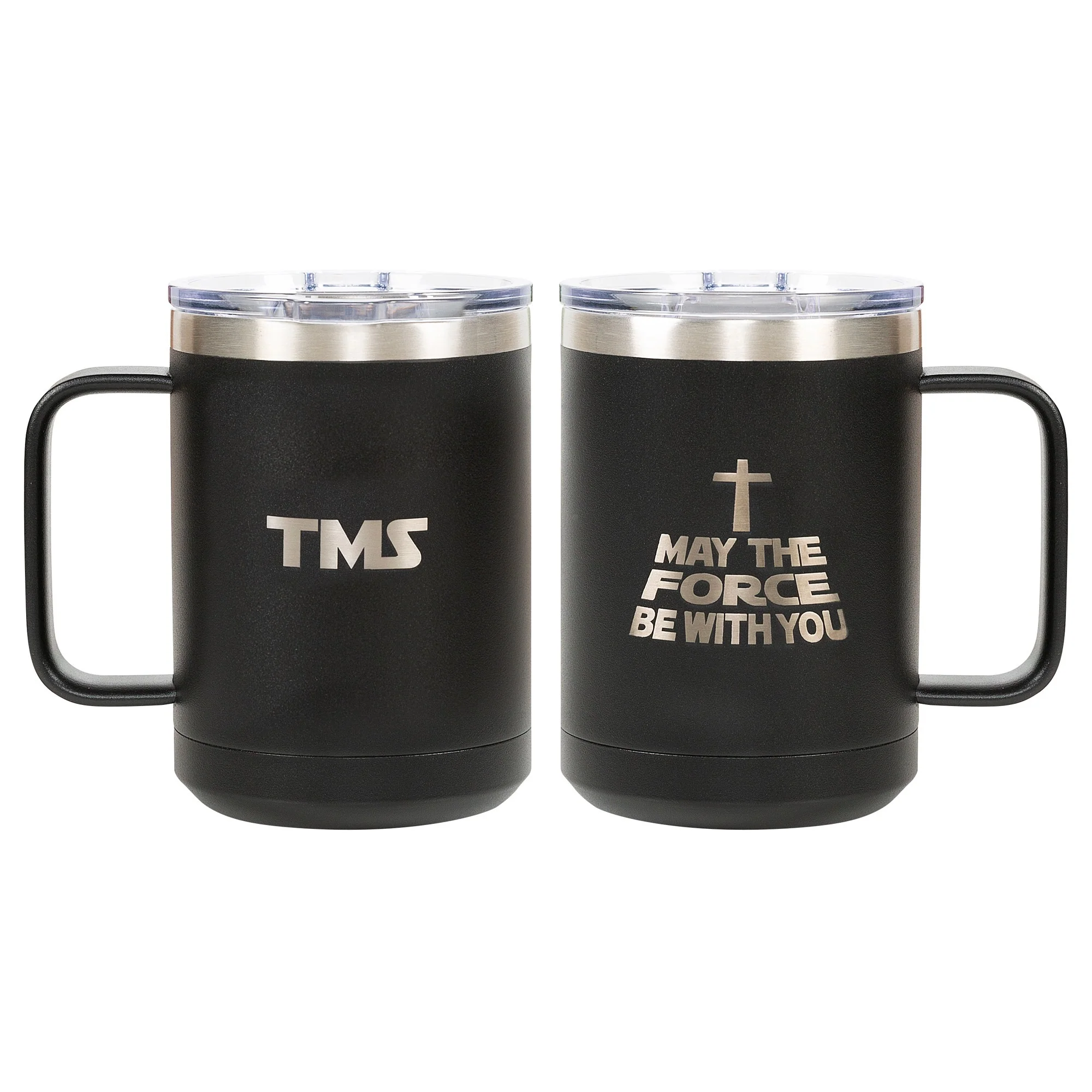 Personalized Force Be With You Black Travel Mug - Image 3