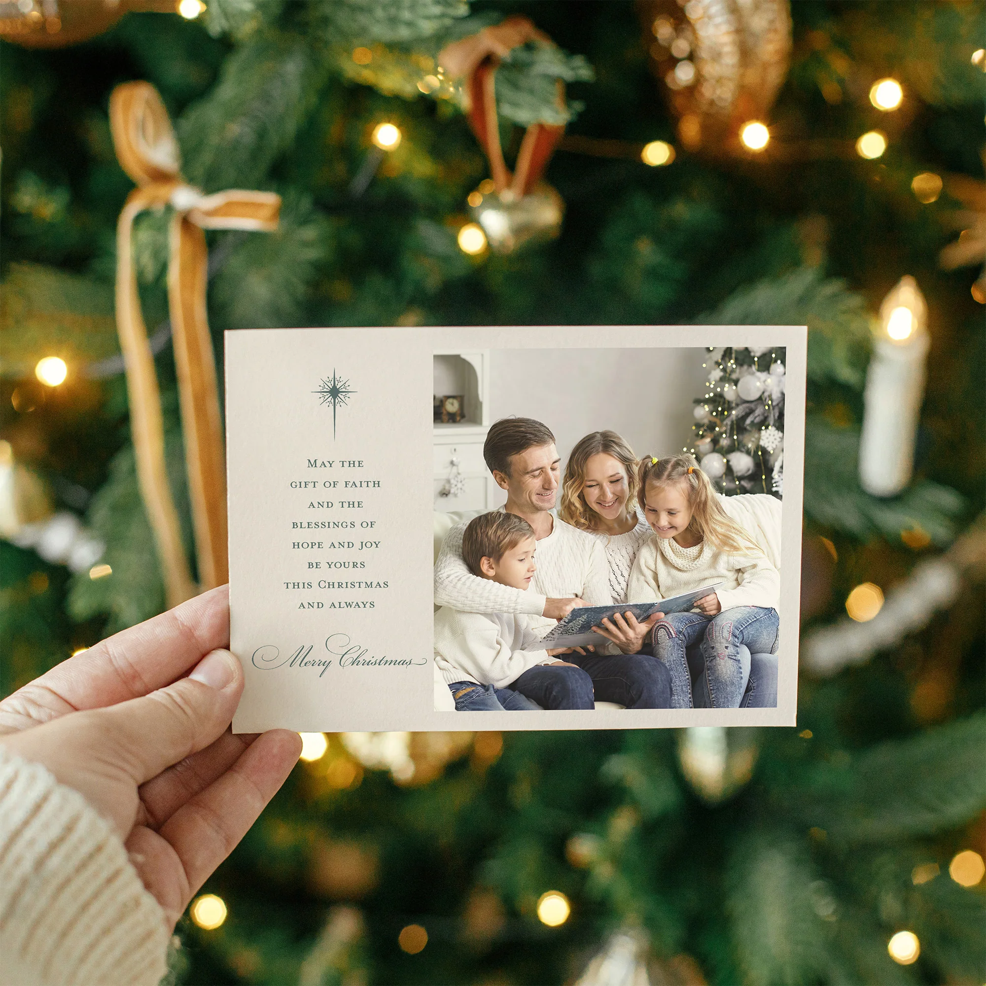 Personalized Gifts of Faith Photo Christmas Cards