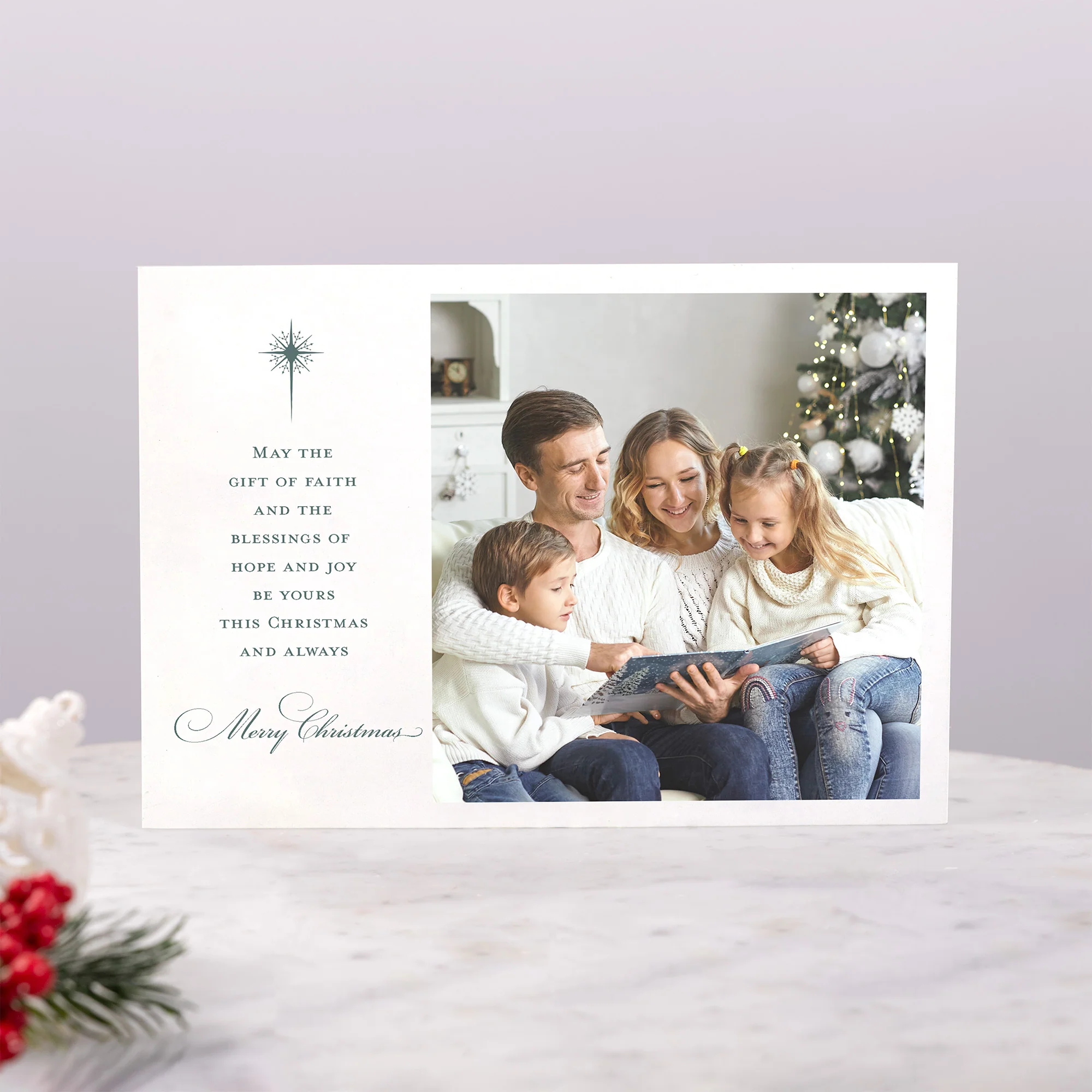 Personalized Gifts of Faith Photo Christmas Cards - Image 3