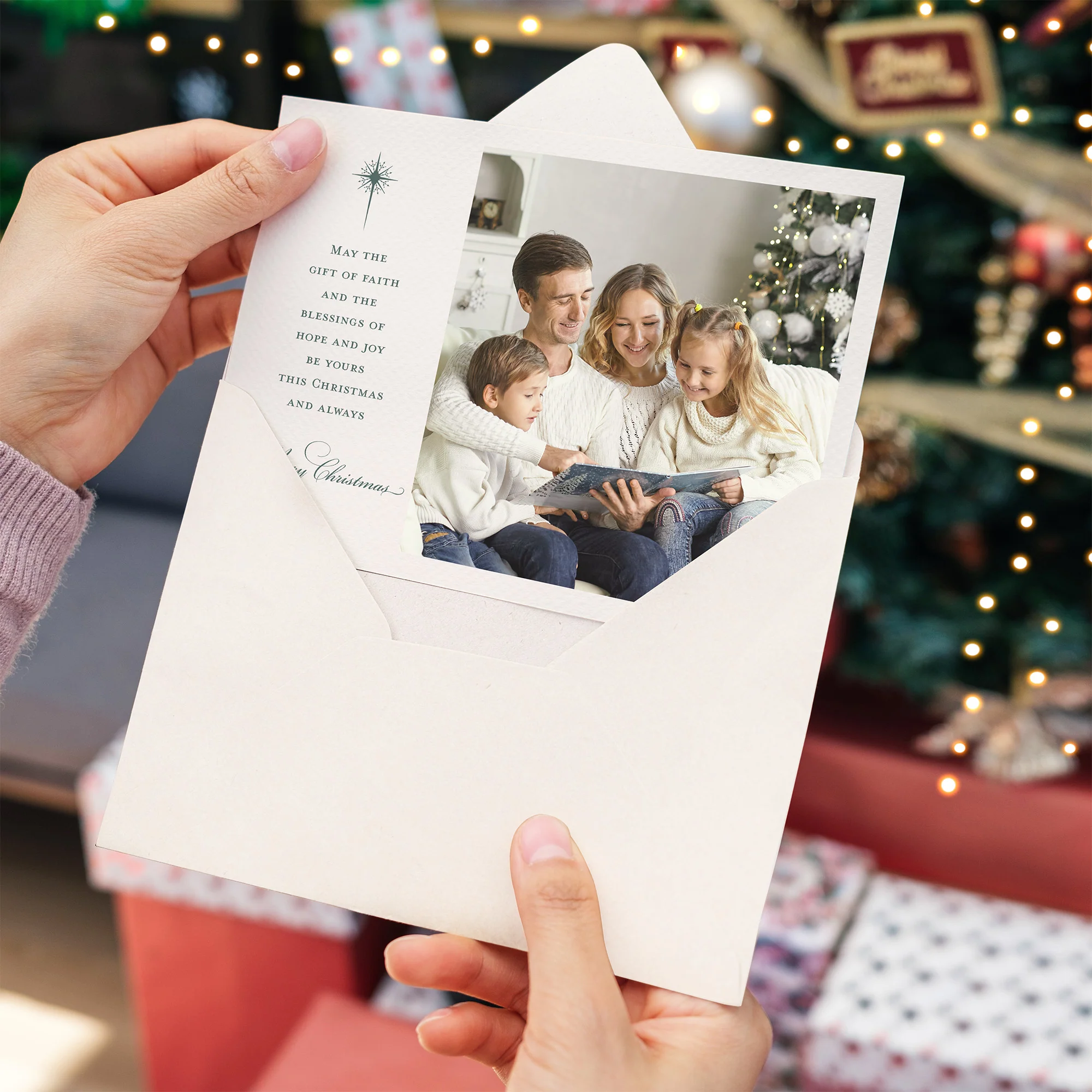 Personalized Gifts of Faith Photo Christmas Cards - Image 5