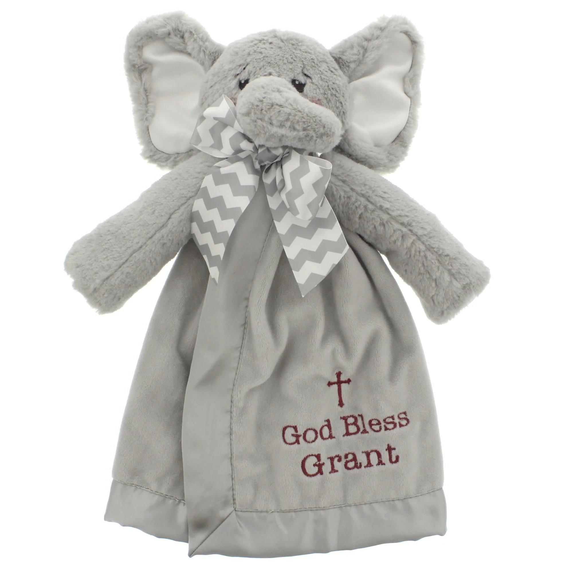 Personalized "God Bless You" Elephant Snuggler