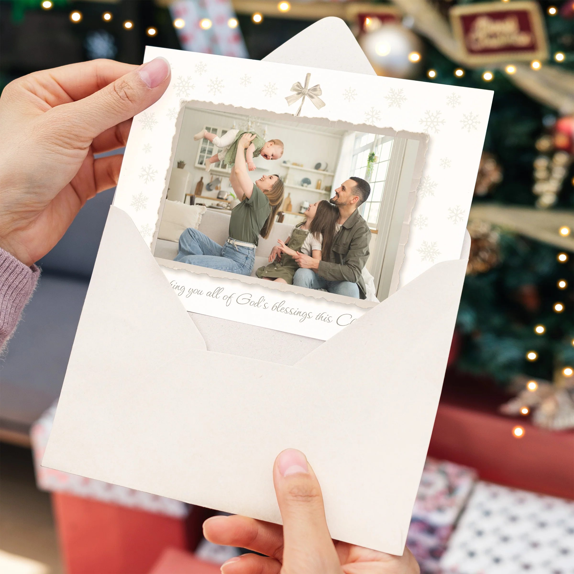 Personalized God's Blessings Photo Christmas Cards - Image 11