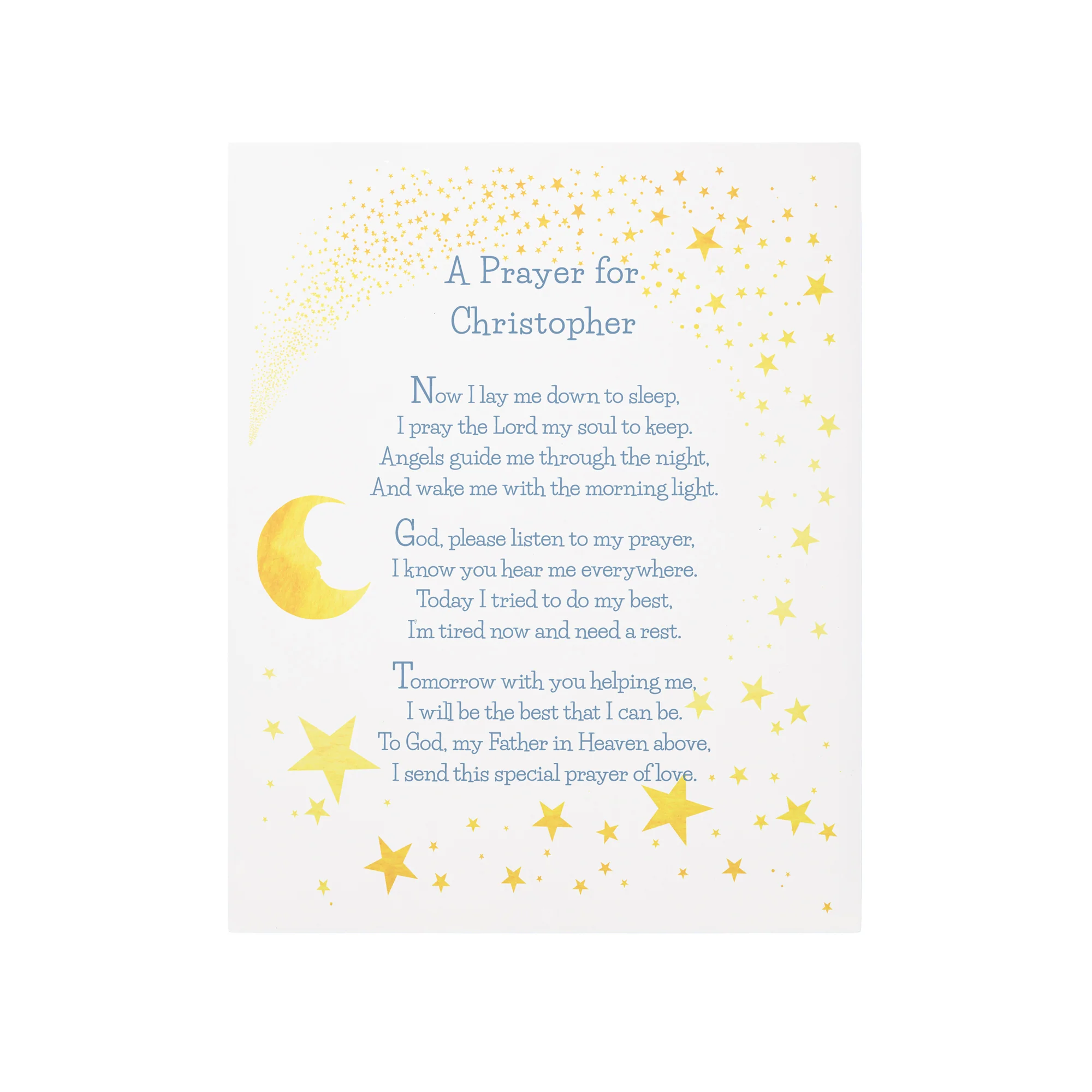 Personalized Good Night Prayer Art Plaque - 10" - Image 3