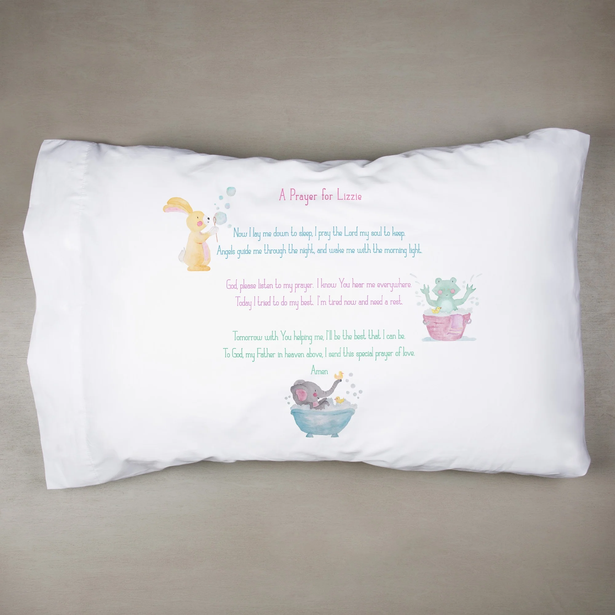 Personalized Good Night Prayer Girl Pillowcase - Image 2