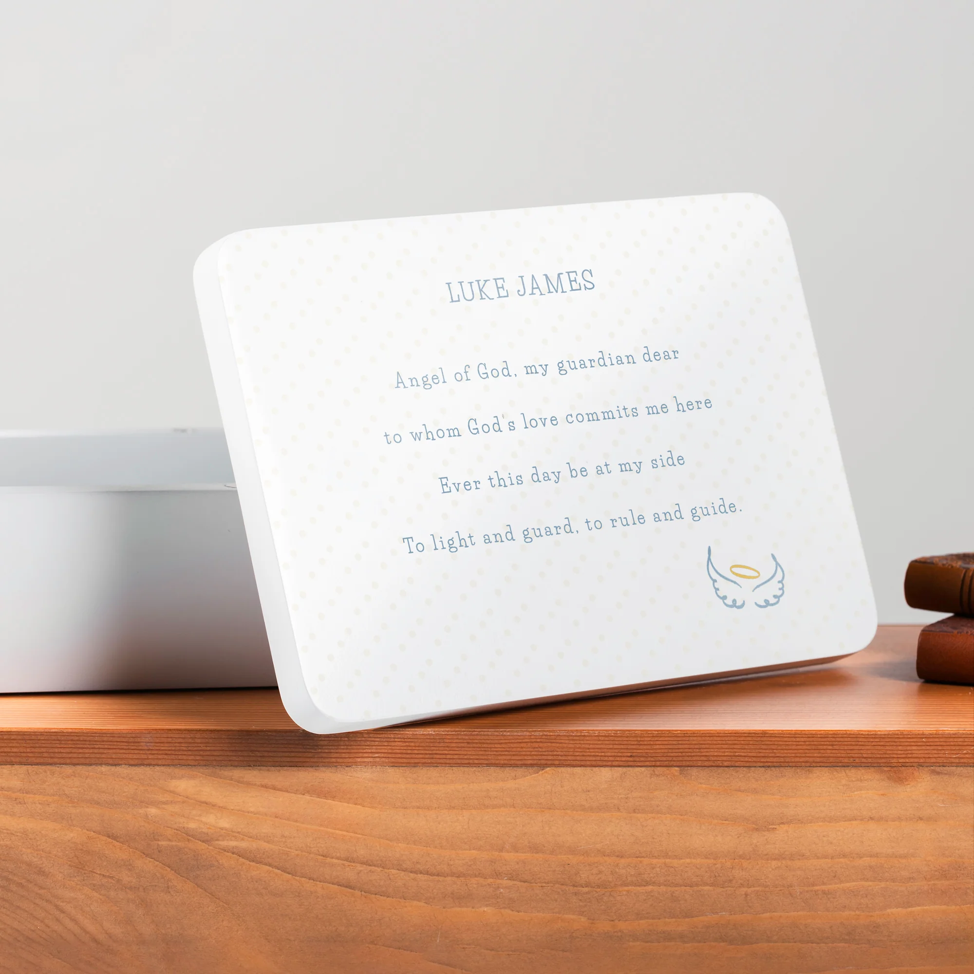 Personalized Guardian Angel Keepsake Box - Pink or Blue Lettering - Image 11