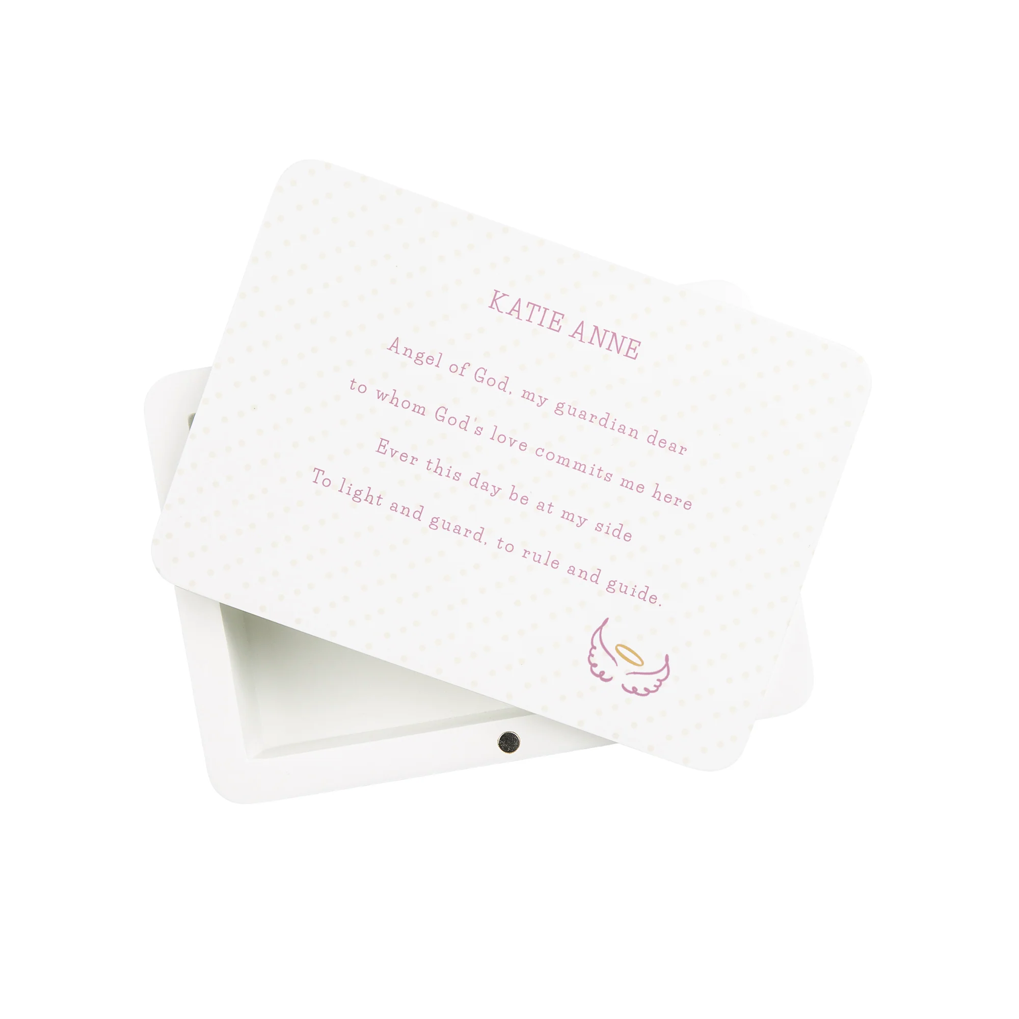 Personalized Guardian Angel Keepsake Box - Pink or Blue Lettering - Image 4