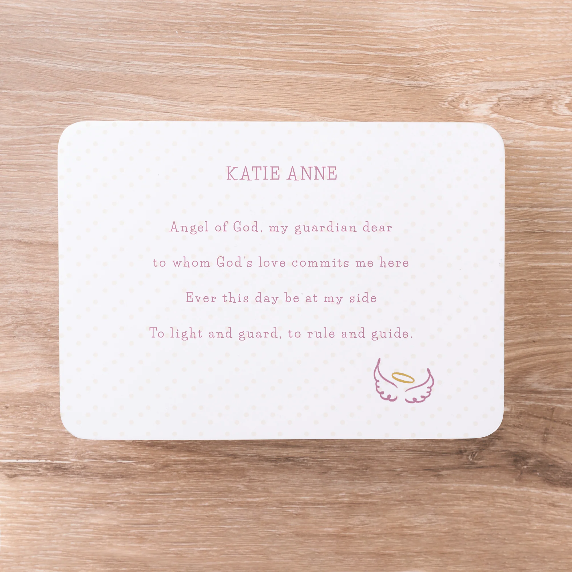 Personalized Guardian Angel Keepsake Box - Pink or Blue Lettering - Image 7