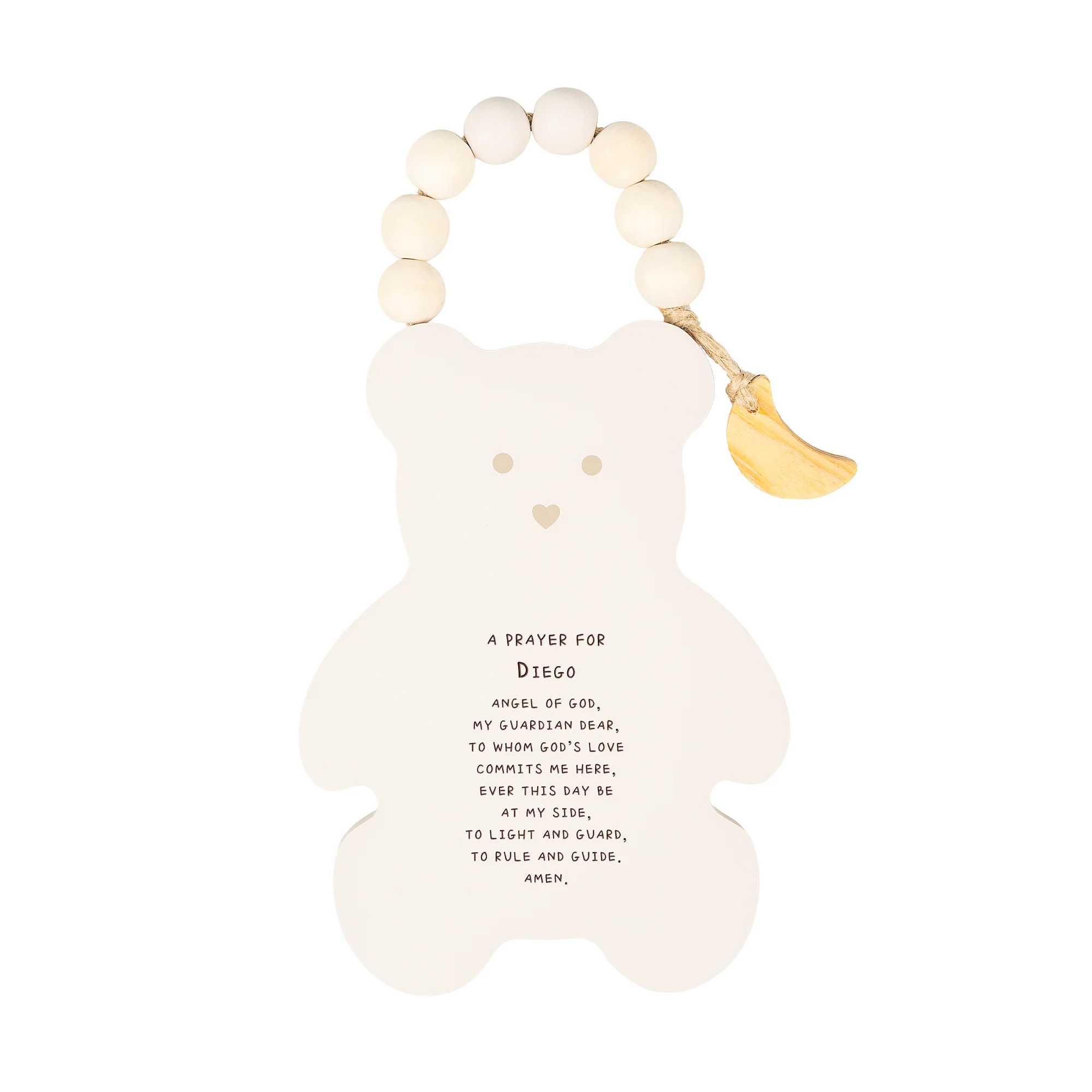 Personalized Guardian Angel Prayer Bear Hanging Plaque - Image 2