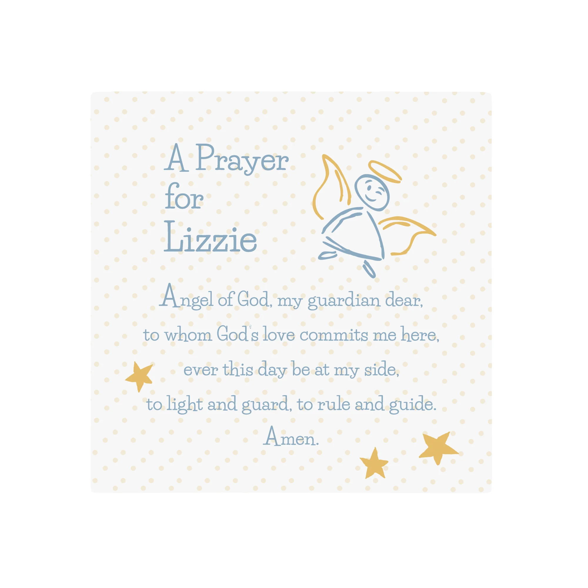 Personalized Guardian Angel Prayer Block - 5" - Image 3