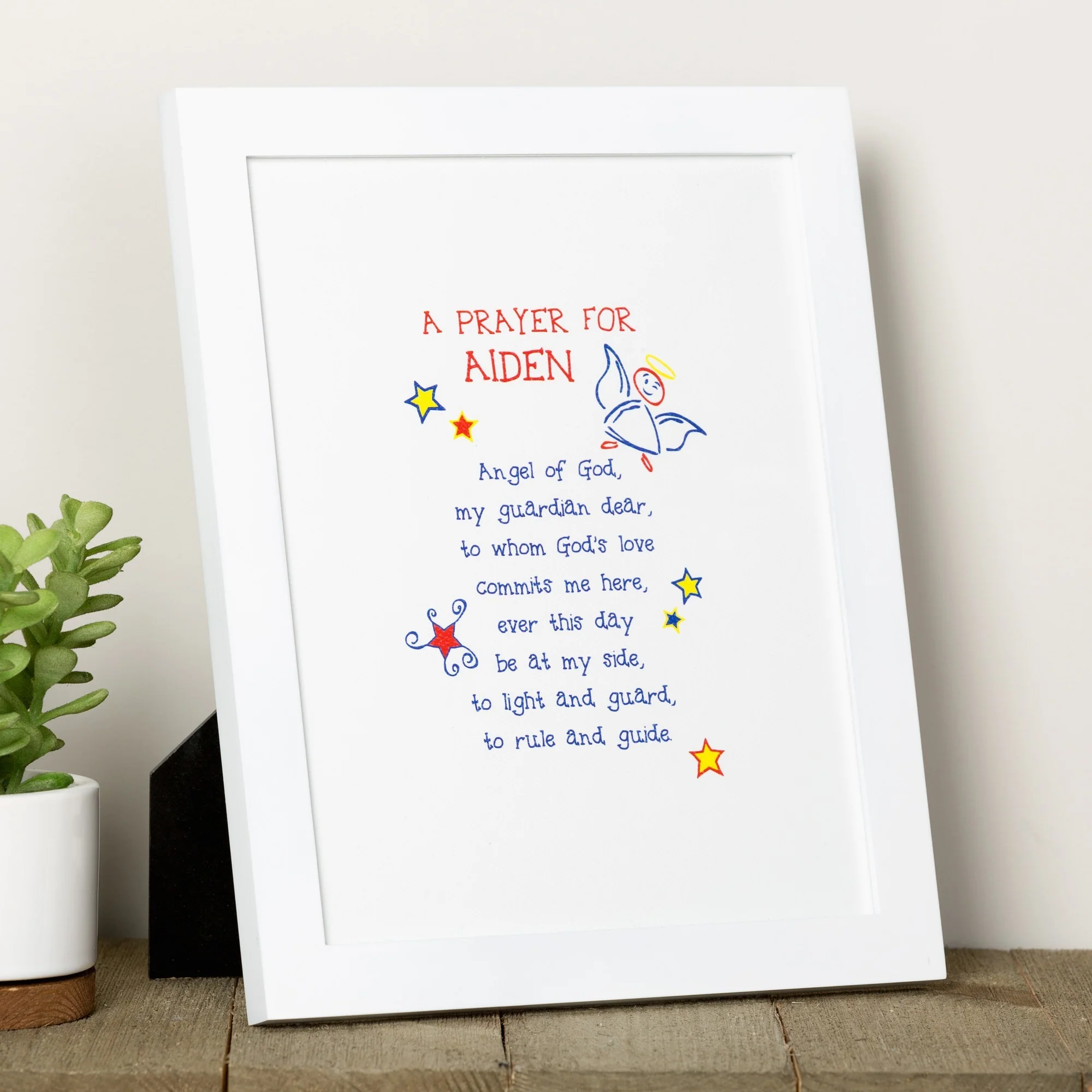 Personalized Guardian Angel Prayer Framed Print - Image 3