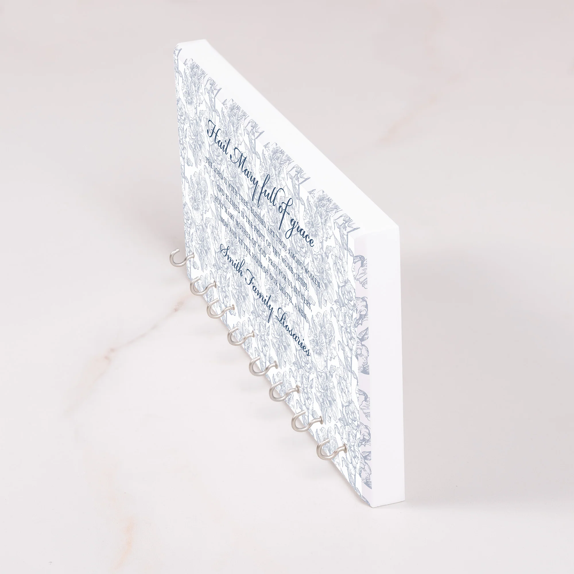 Personalized Hail Mary Toile Rosary Rack - Image 3