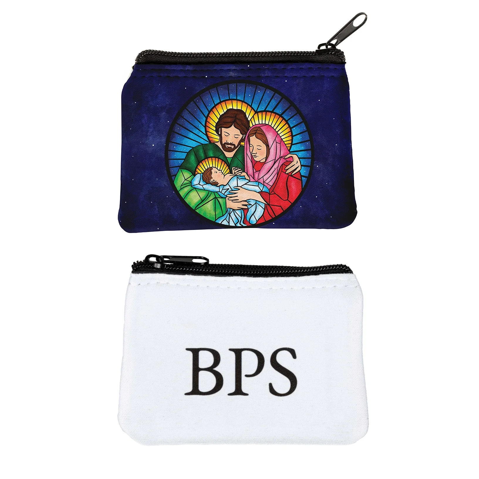 Personalized Holy Family Stained Glass Rosary Pouch - Image 2