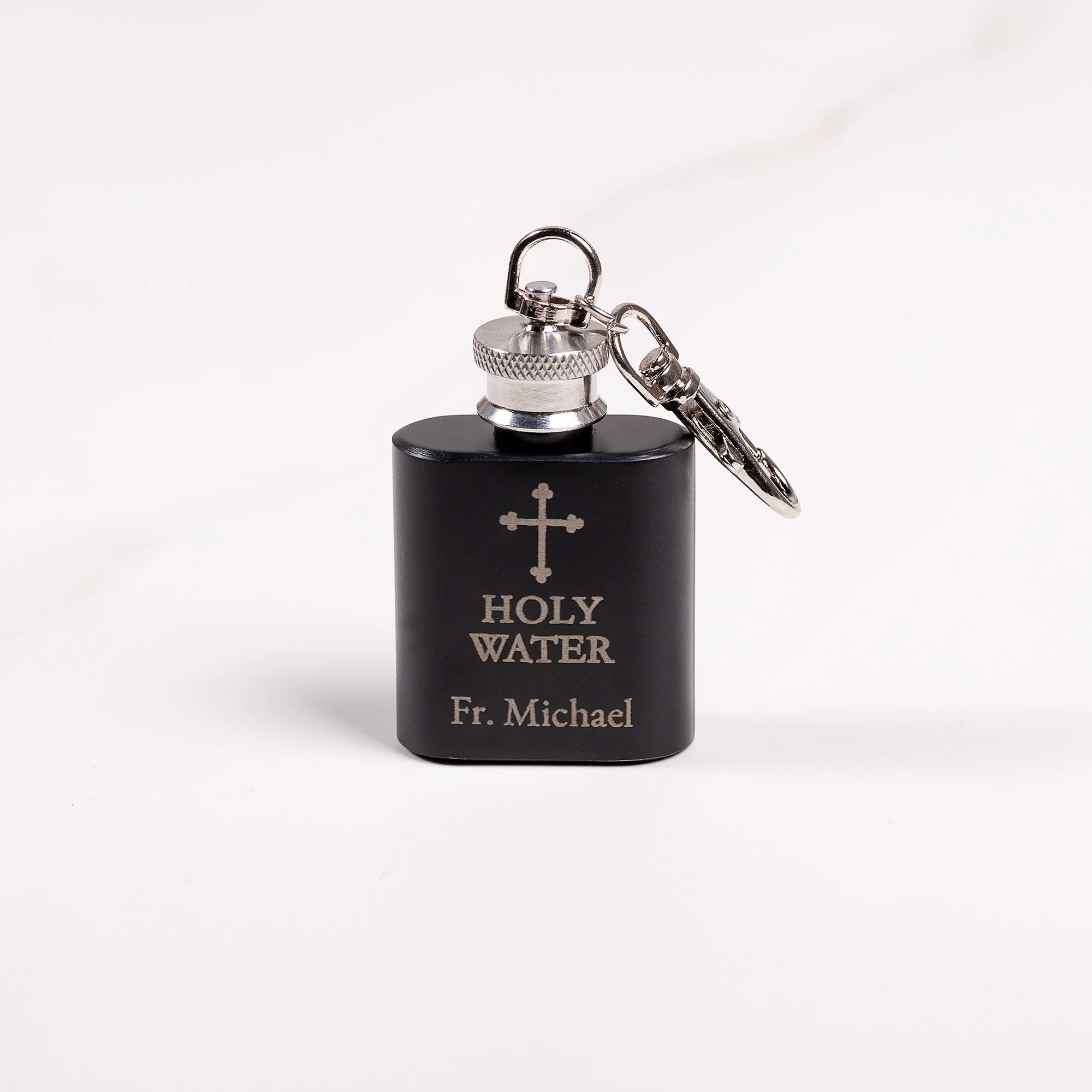 Personalized Holy Water Mini Flask Keychain