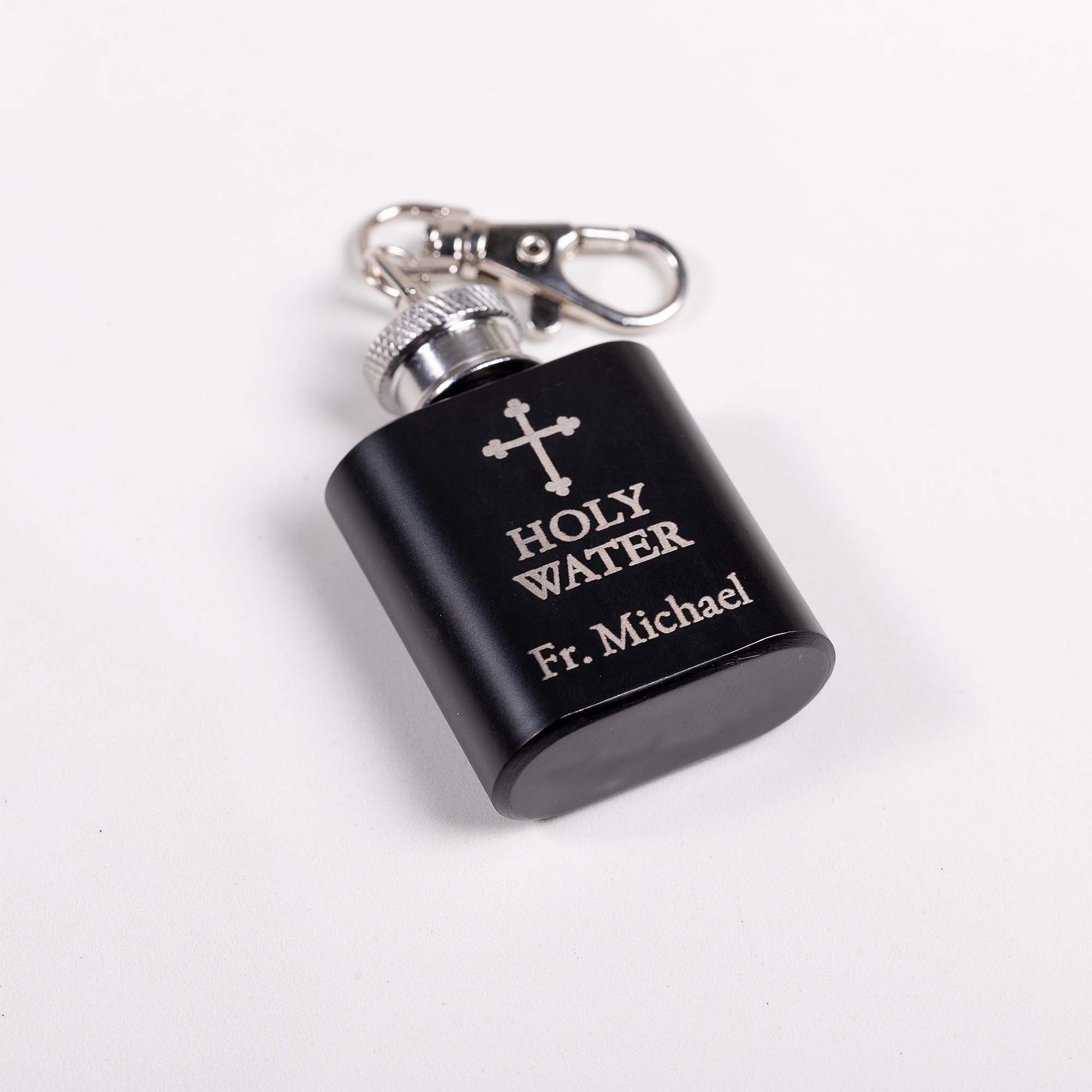 Personalized Holy Water Mini Flask Keychain - Image 4
