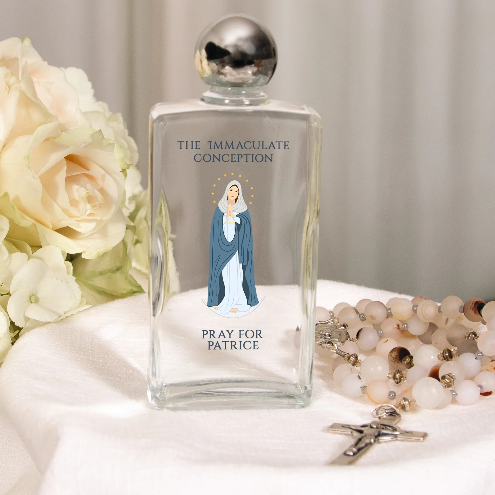 Personalized Immaculate Conception Holy Water Bottle