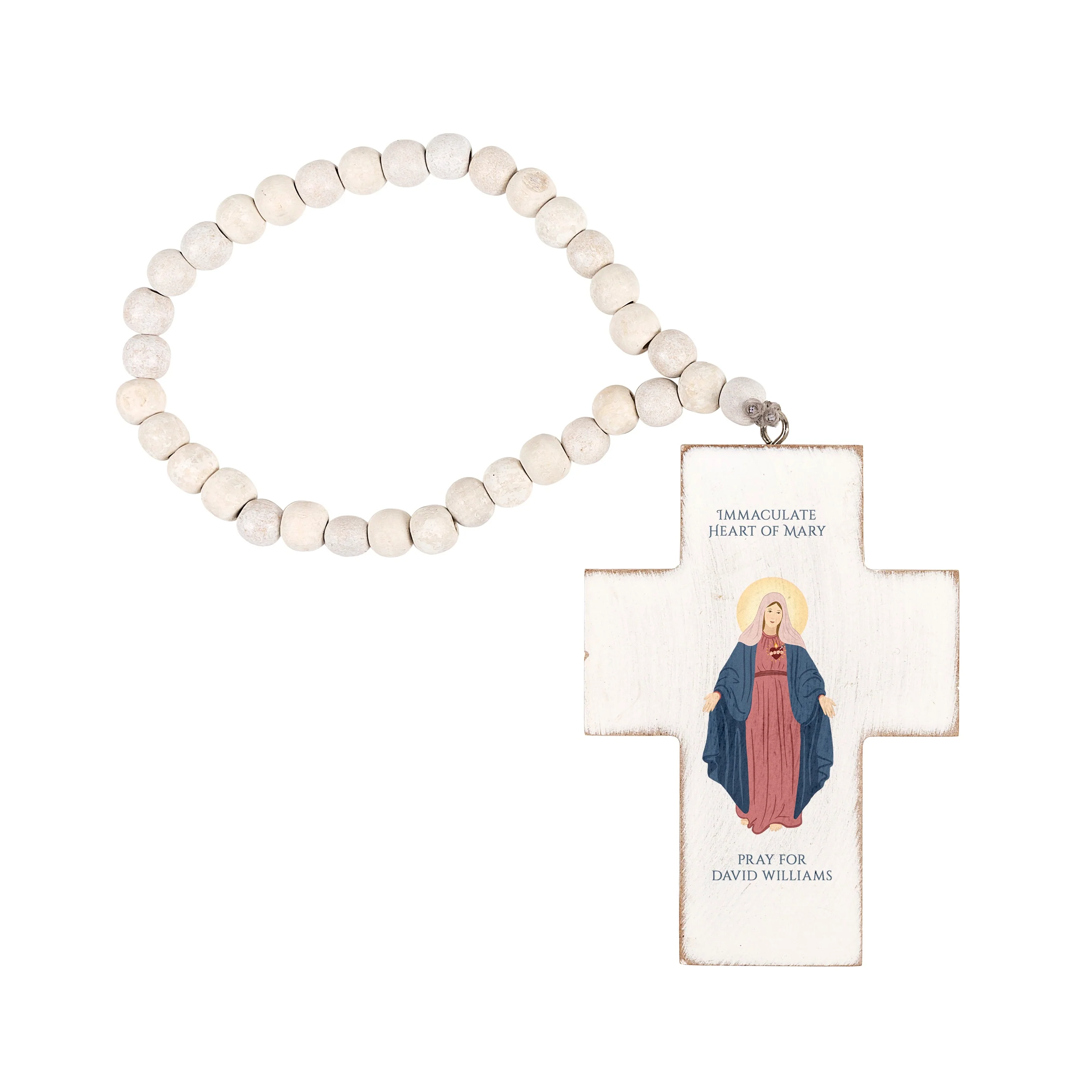 Personalized Immaculate Heart Hanging Cross - Image 2