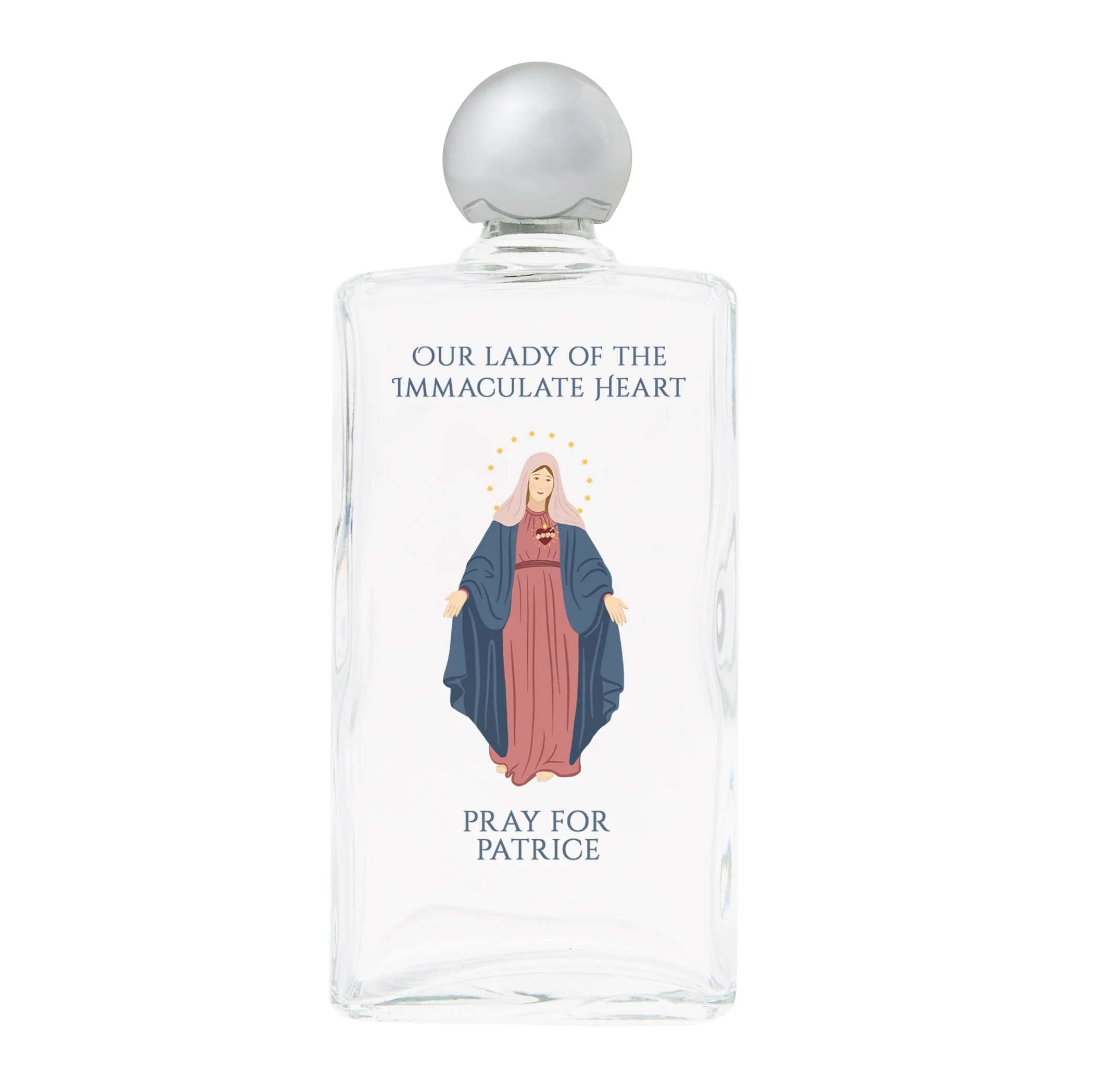 Personalized Immaculate Heart Holy Water Bottle