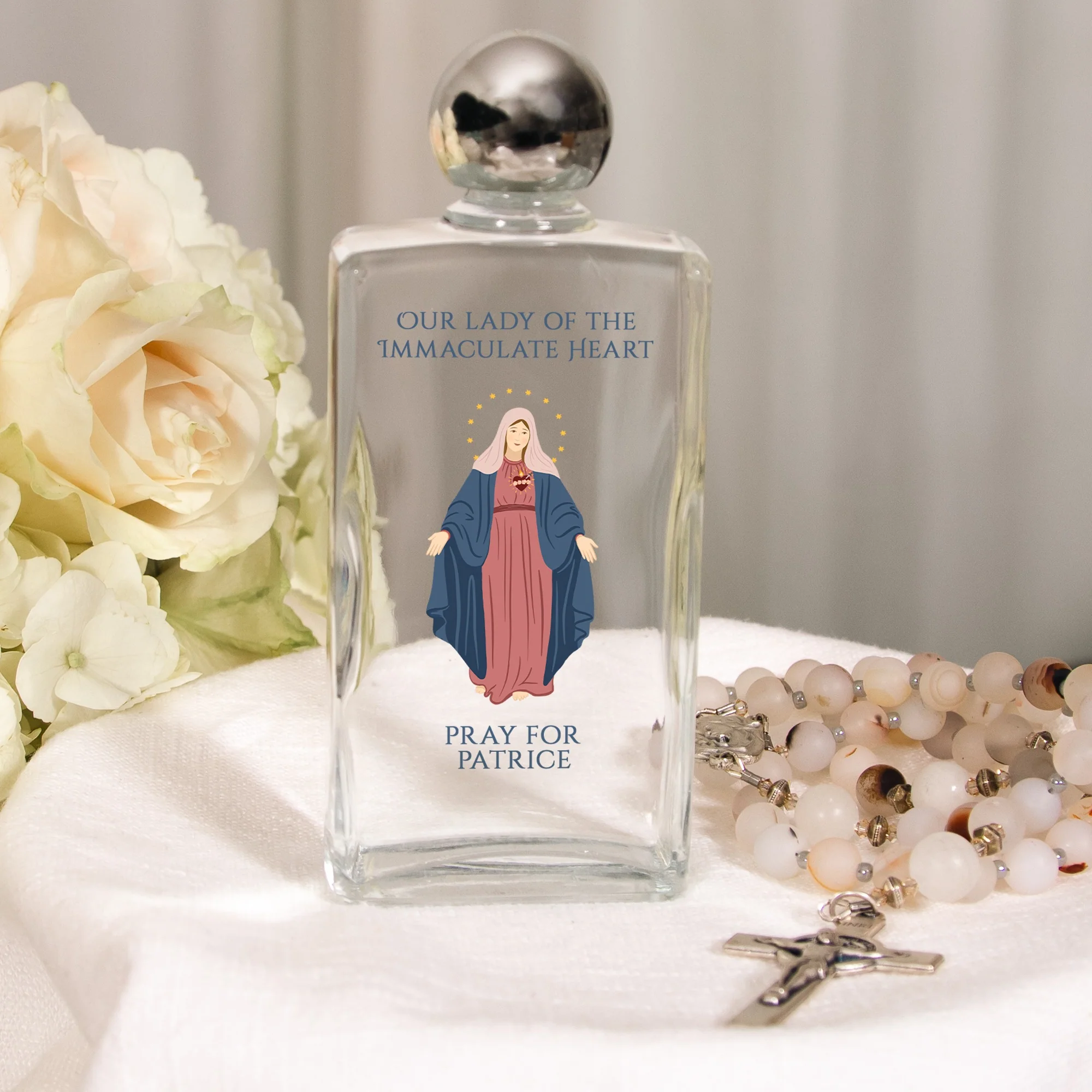 Personalized Immaculate Heart Holy Water Bottle - Image 2