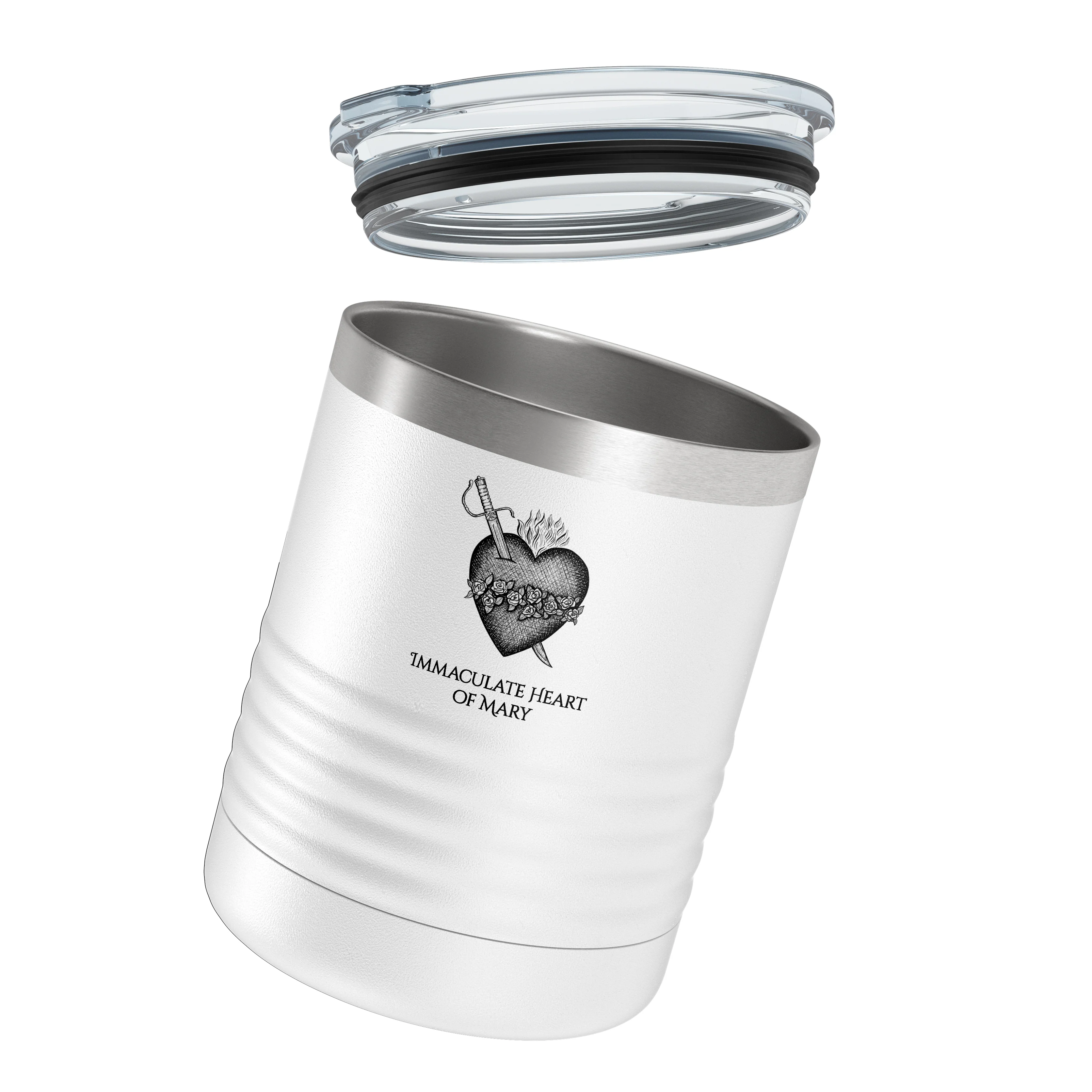 Personalized Immaculate Heart of Mary 10 oz. White Tumbler