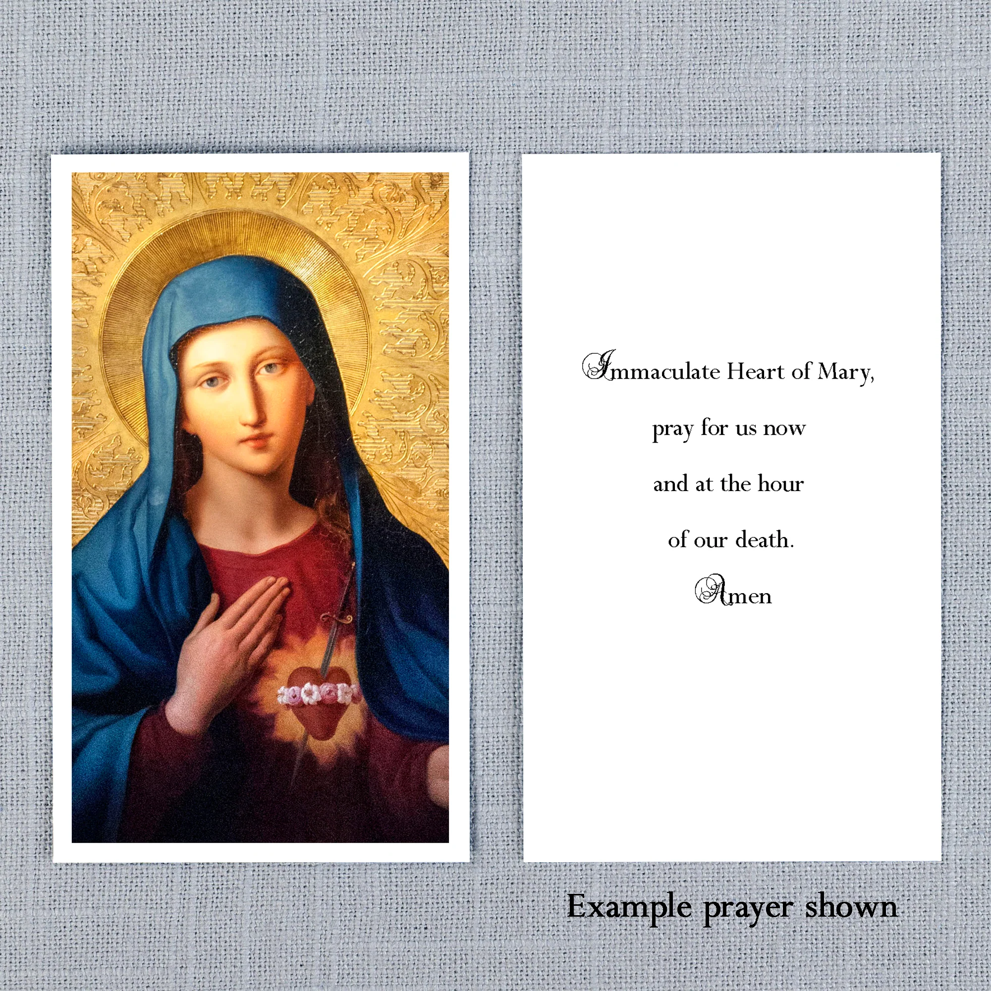 Laminated Personalized Immaculate Heart of Mary Prayer Card