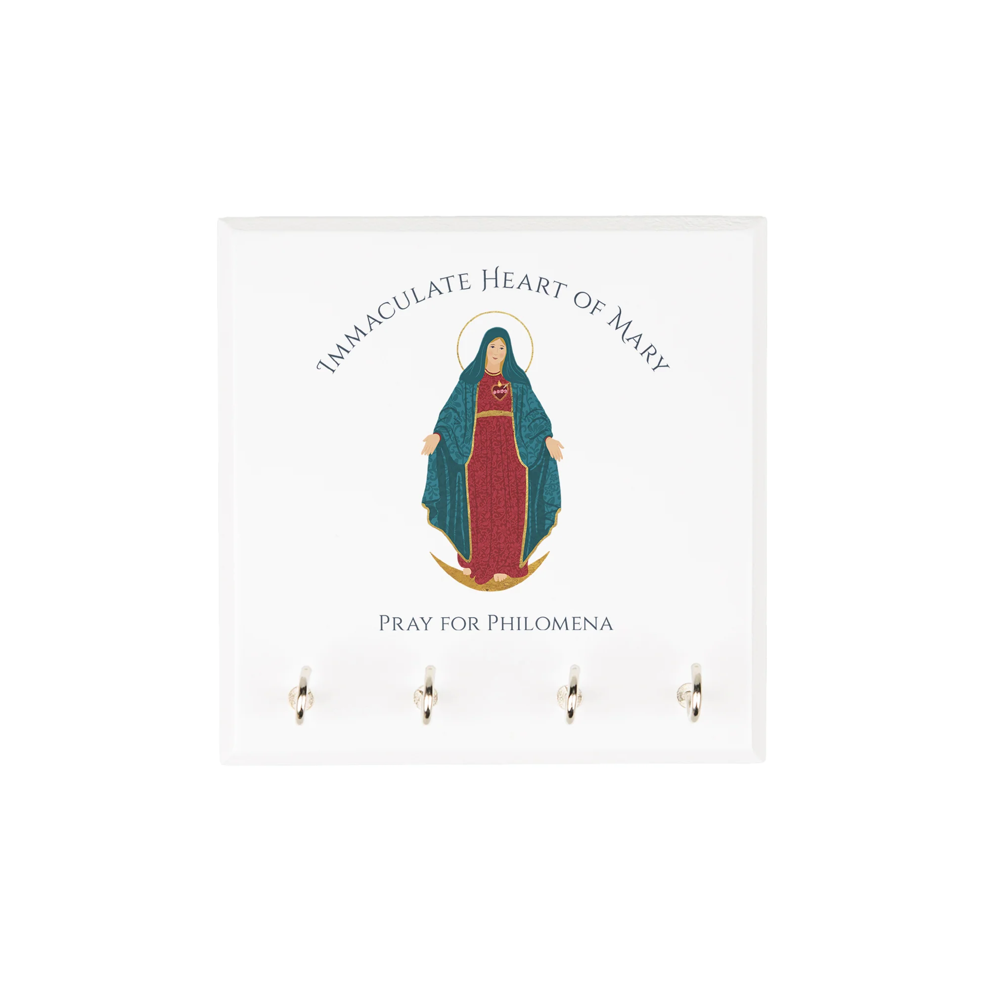 Personalized Immaculate Heart Rosary Rack - Image 3