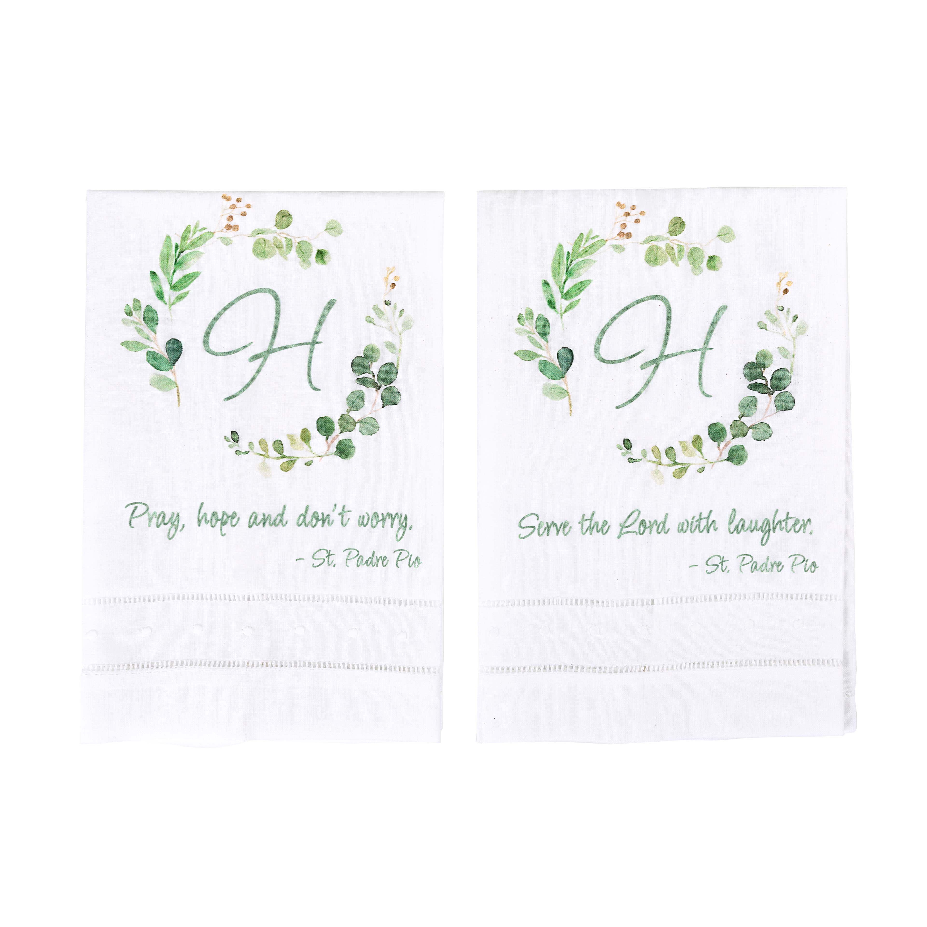 Personalized Laughter & Don't Worry Linen Guest Towels - Image 2