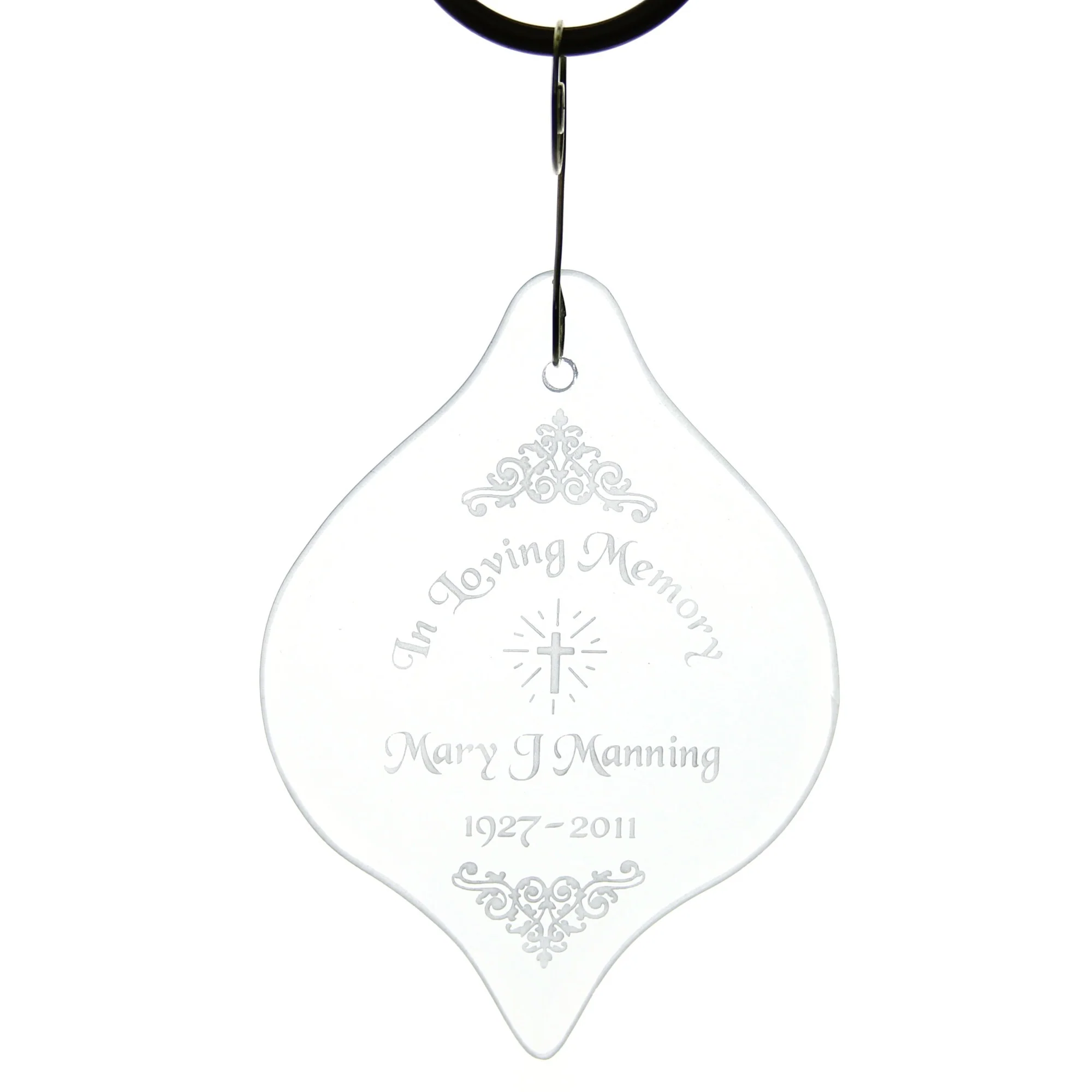 Personalized Memorial Glass Ornament - Image 2