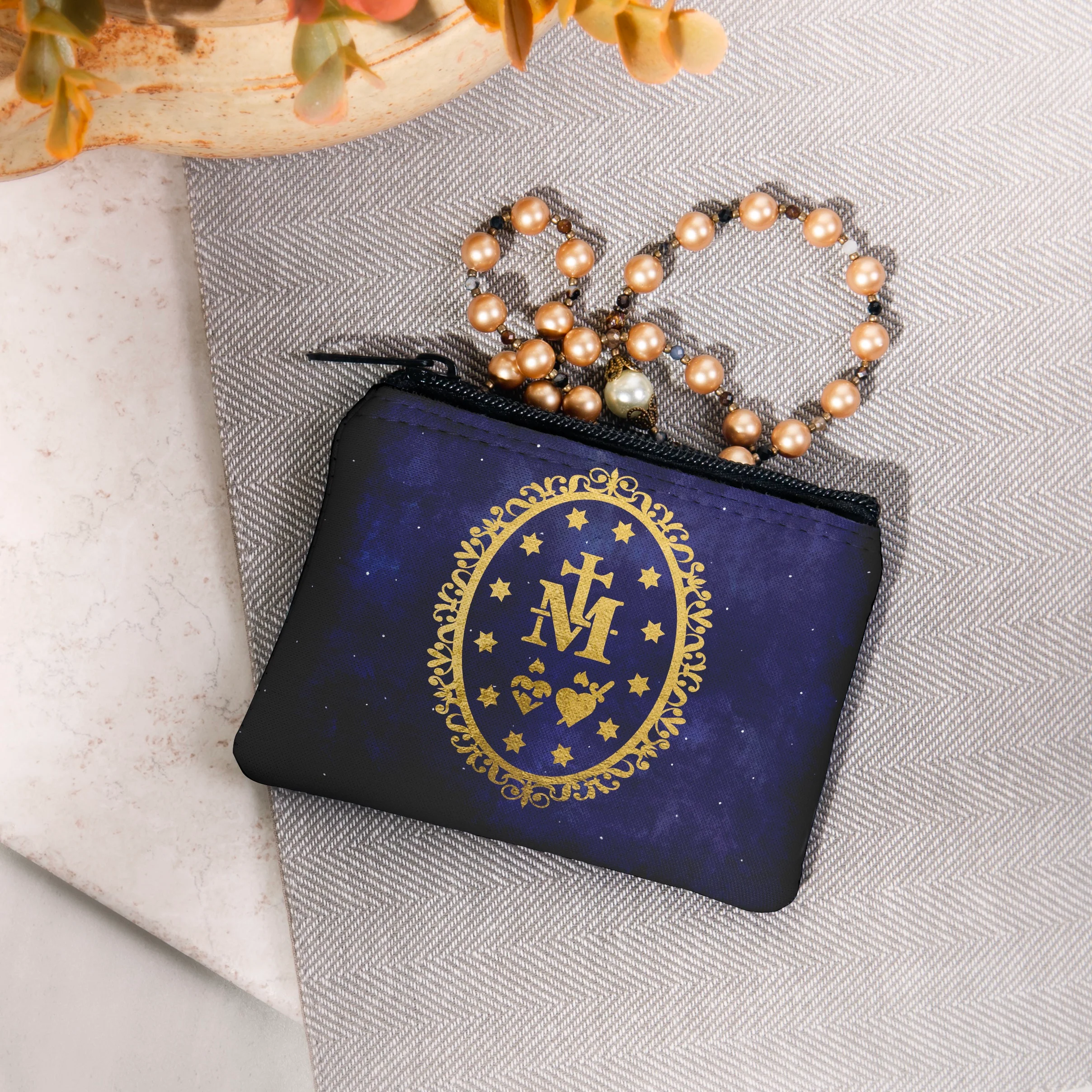Personalized Miraculous Medal Rosary Pouch - Image 3