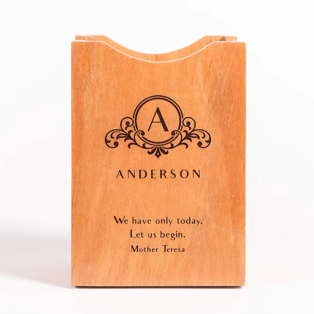 Personalized Mother Teresa Quote Wooden Utensil Holder