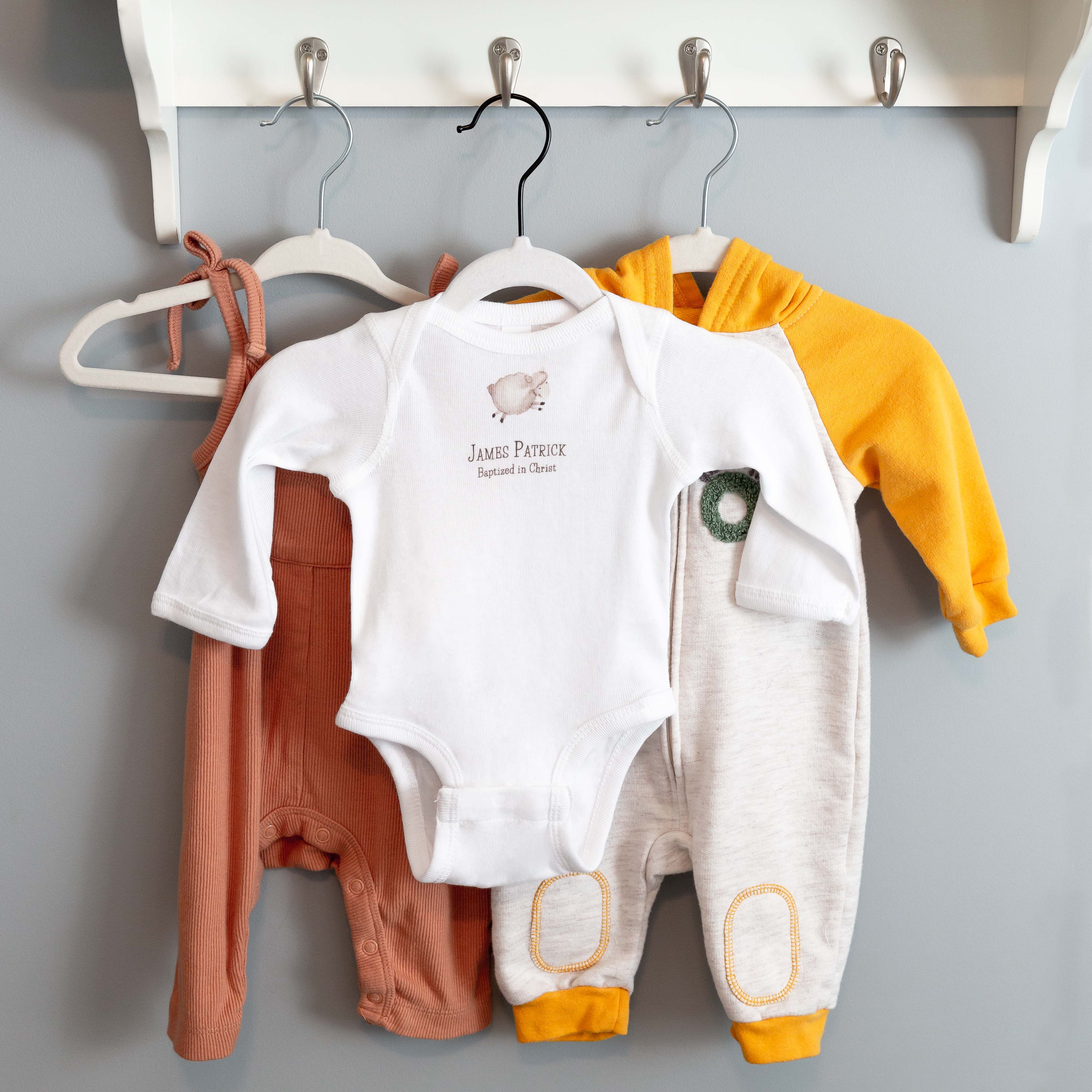 Personalized New Little Lamb Baptism Onesie - Long Sleeve