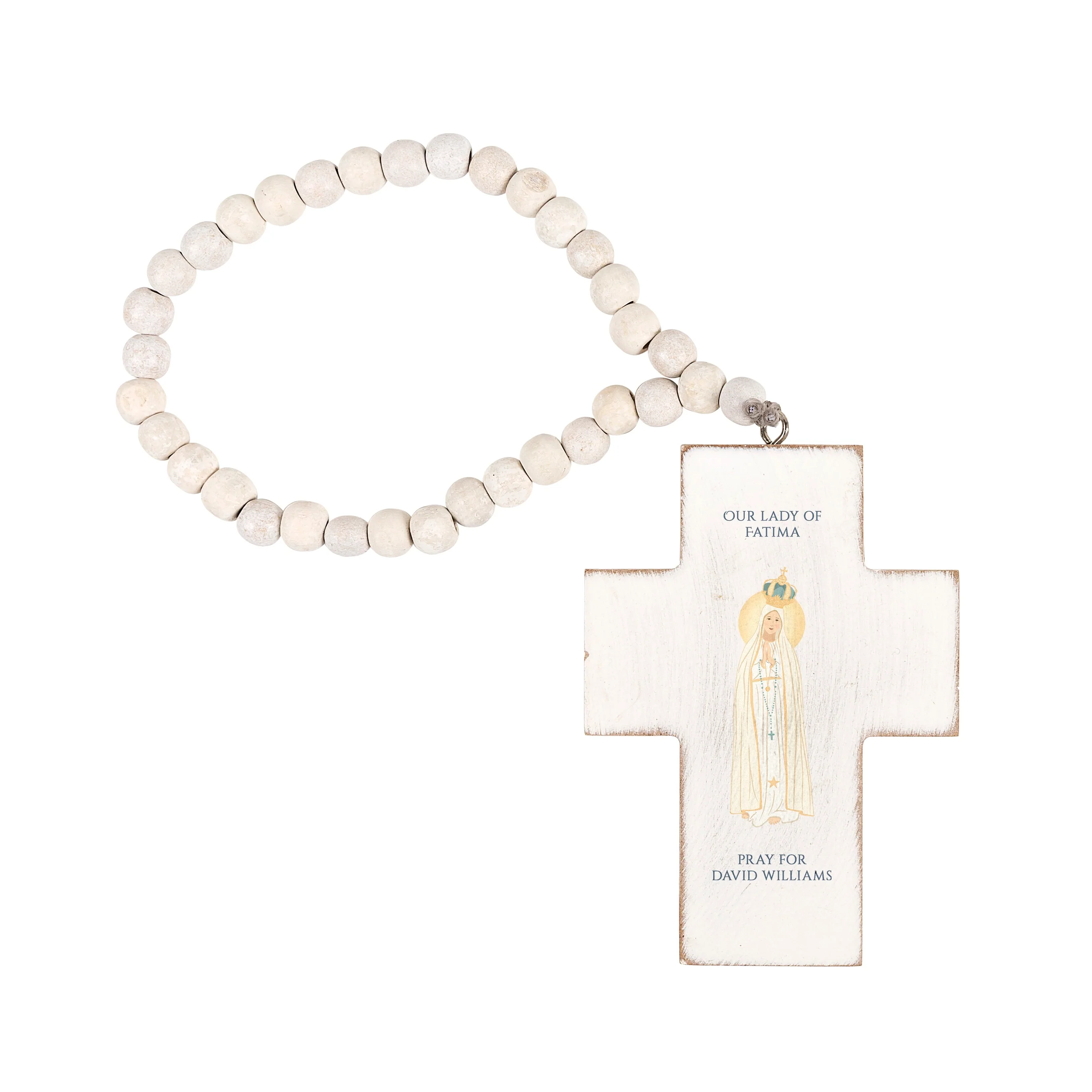 Personalized Our Lady of Fatima Hanging Cross - Image 2