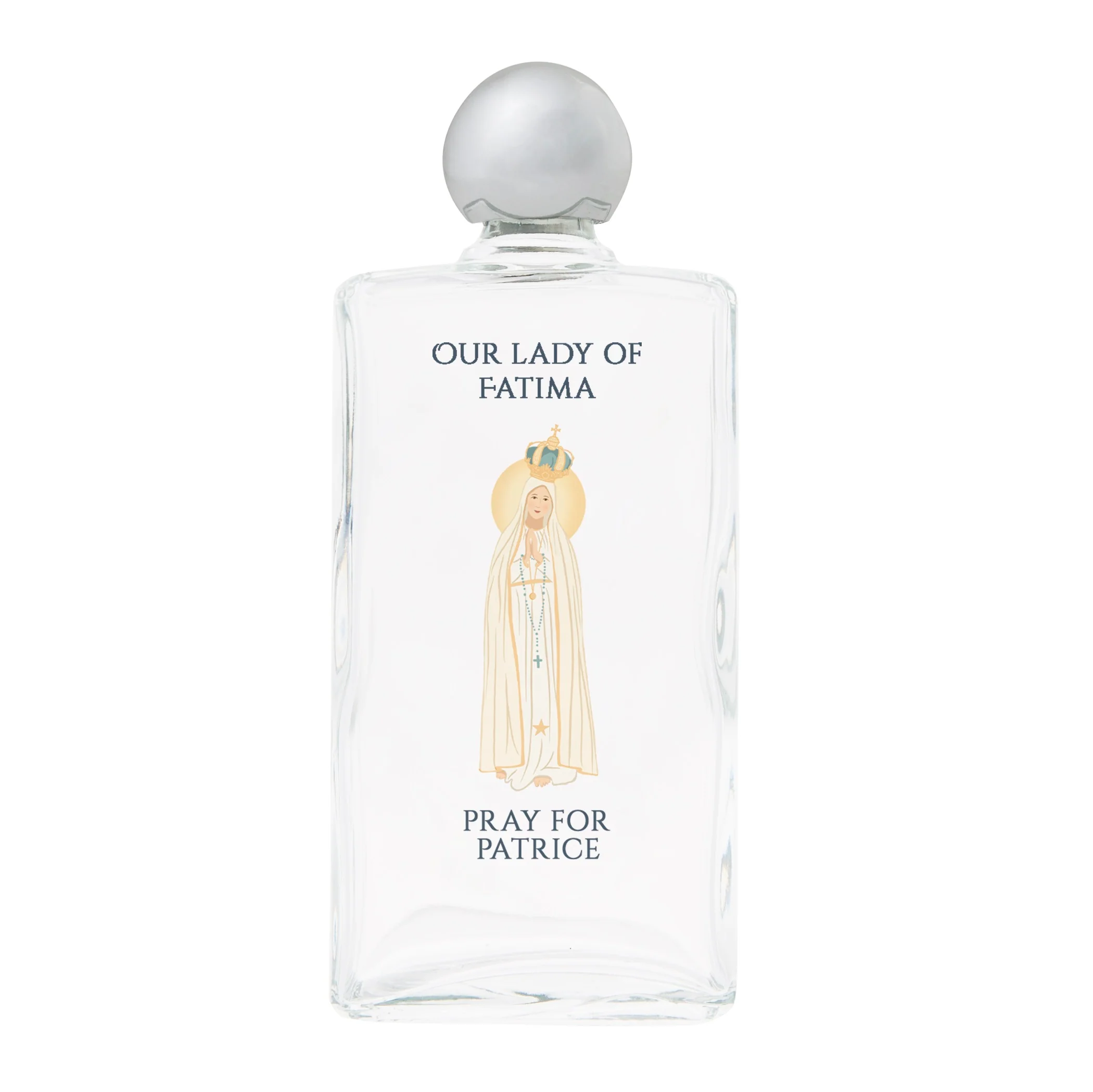 Personalized Our Lady of Fatima Holy Water Bottle - Image 2
