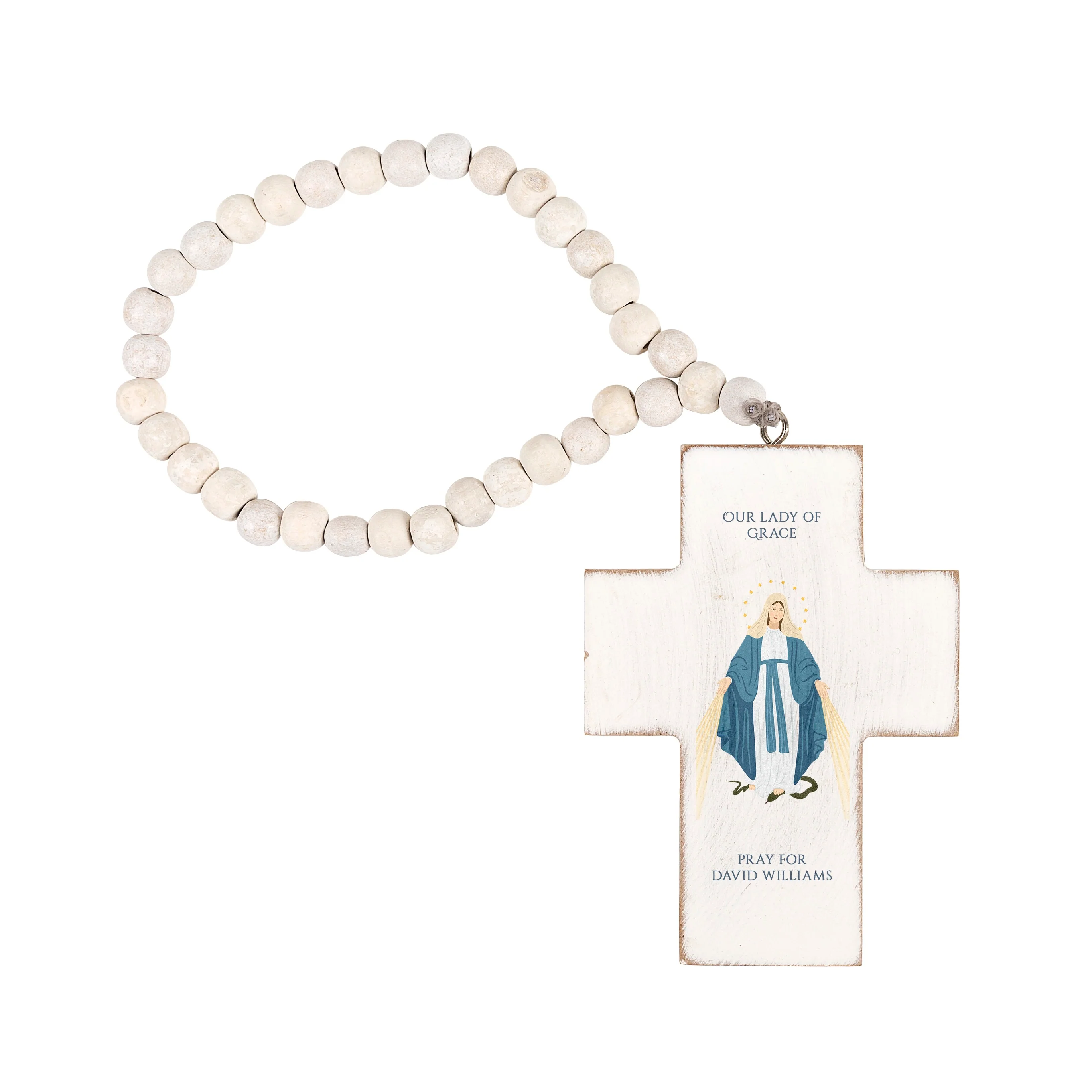 Personalized Our Lady of Grace Hanging Cross