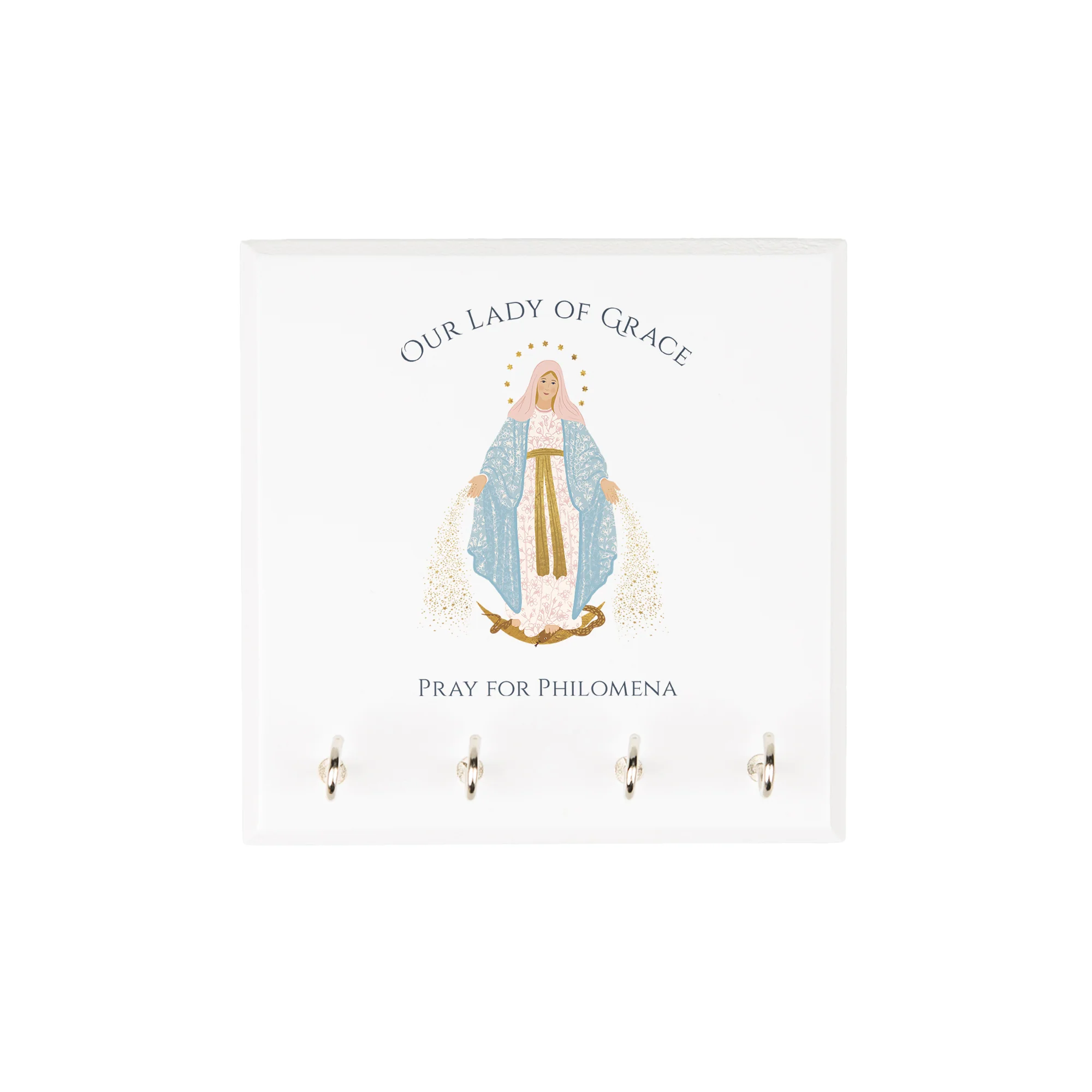 Personalized Our Lady of Grace Rosary Rack - Image 2
