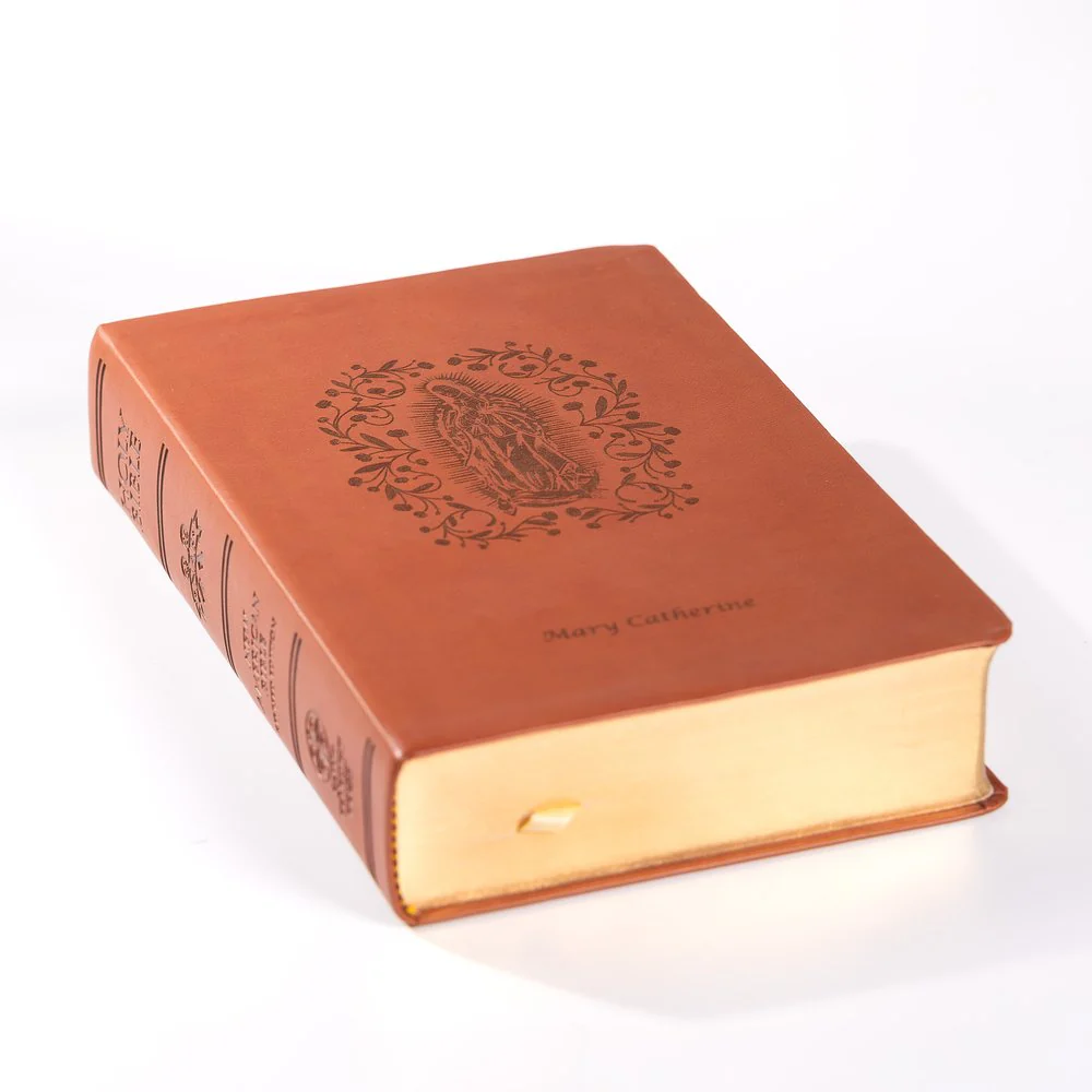 Personalized Our Lady of Guadalupe in Roses Bible