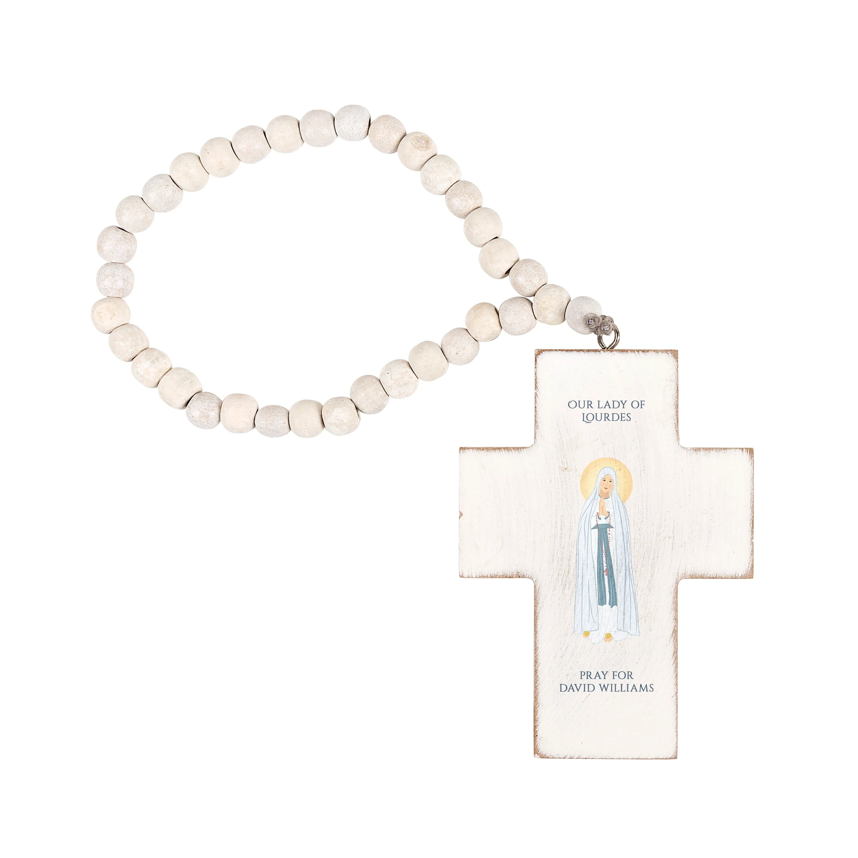Personalized Our Lady of Lourdes Hanging Cross - Image 2